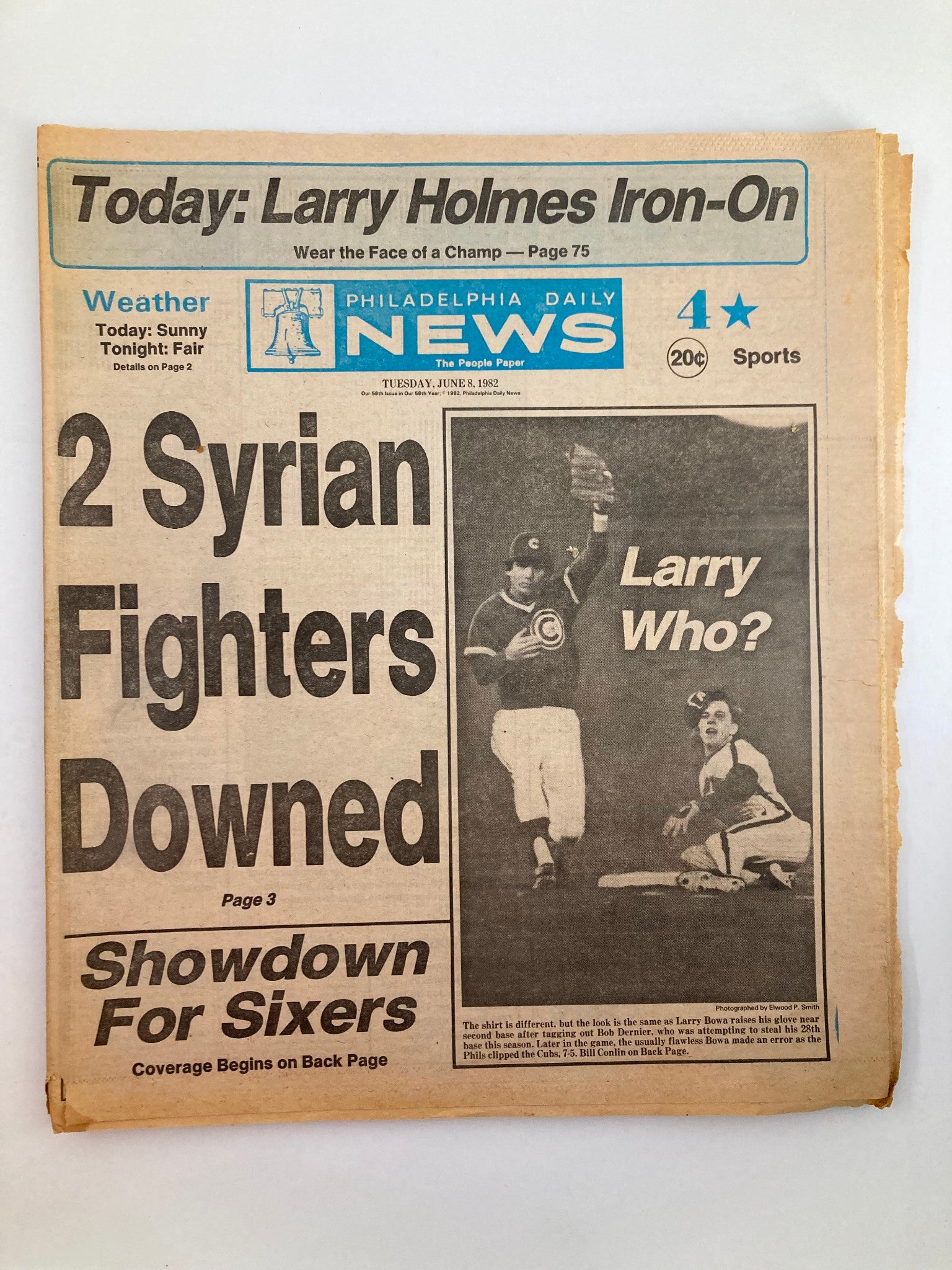 Philadelphia Daily News Tabloid June 8 1982 MLB Phillies Larry Bowa