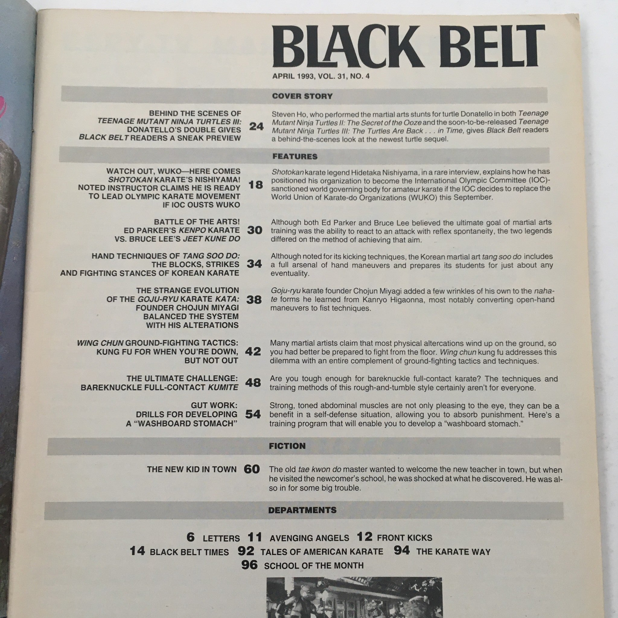 Black Belt Magazine April 1993 Steven Ho is Donatello's Stuntman, No Label