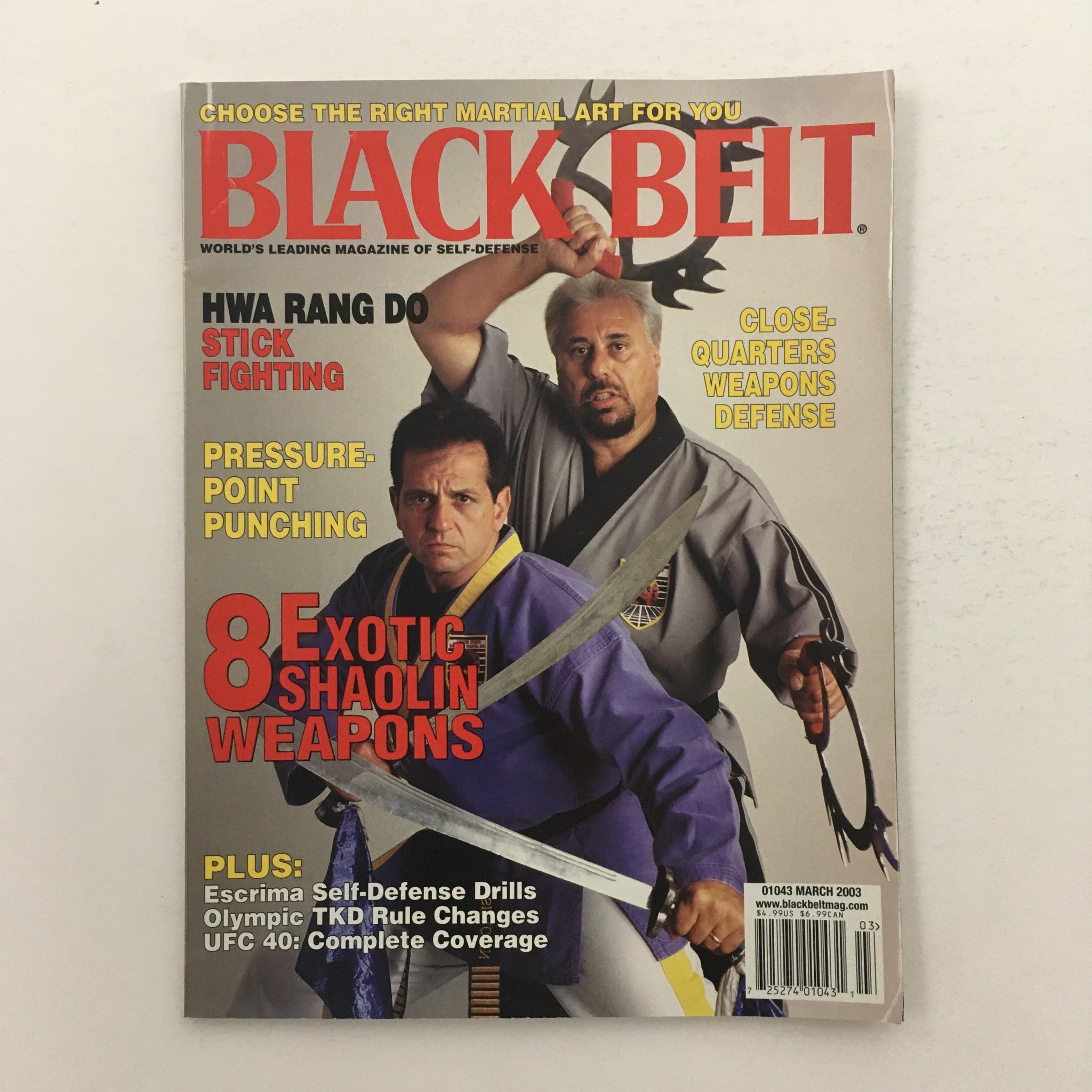 Black Belt Magazine March 2003 Steve DeMasco & Charles Mattera, No Label