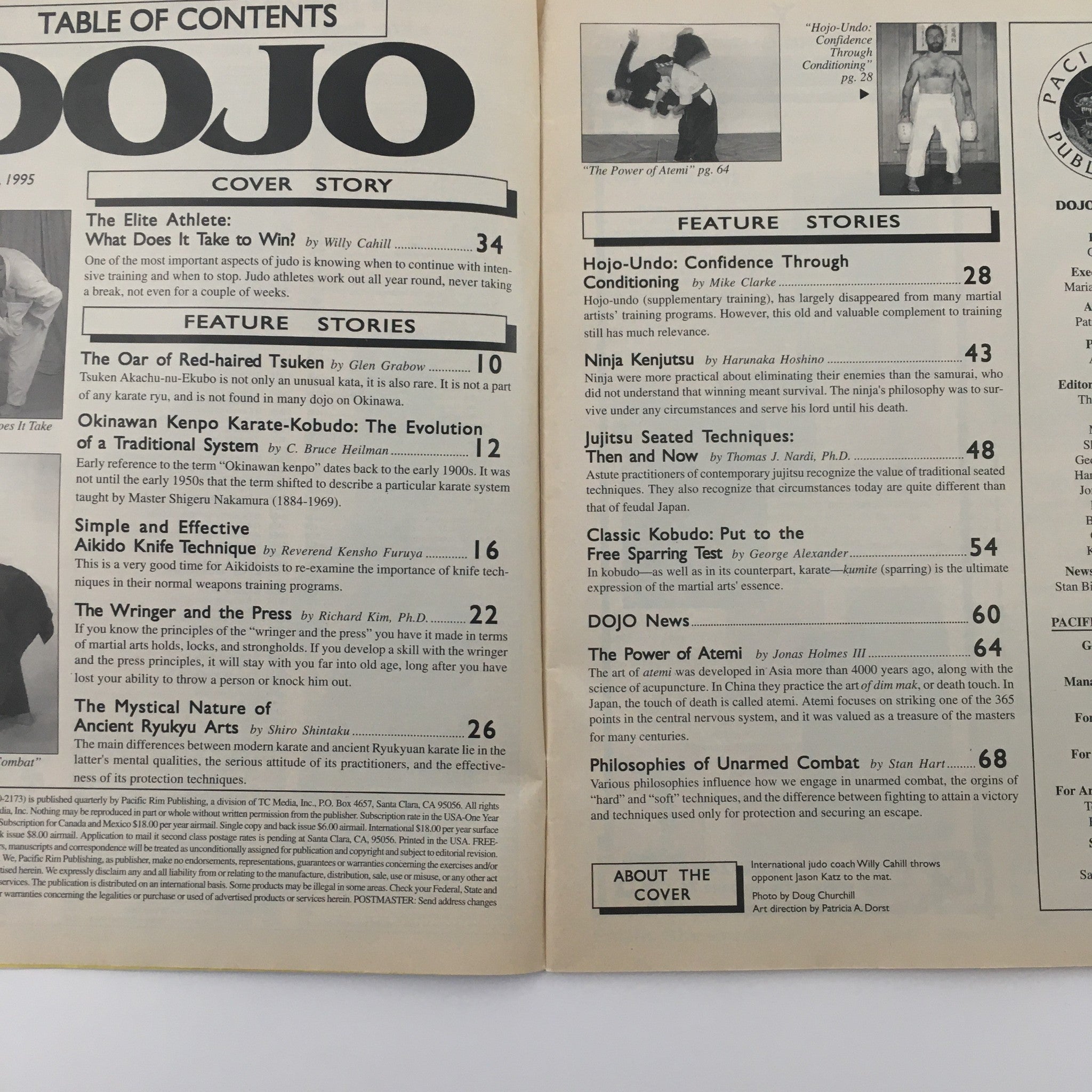 Budo Dojo Magazine Spring 1995 Masters Richard Kim & Seiyu Oyata No Label