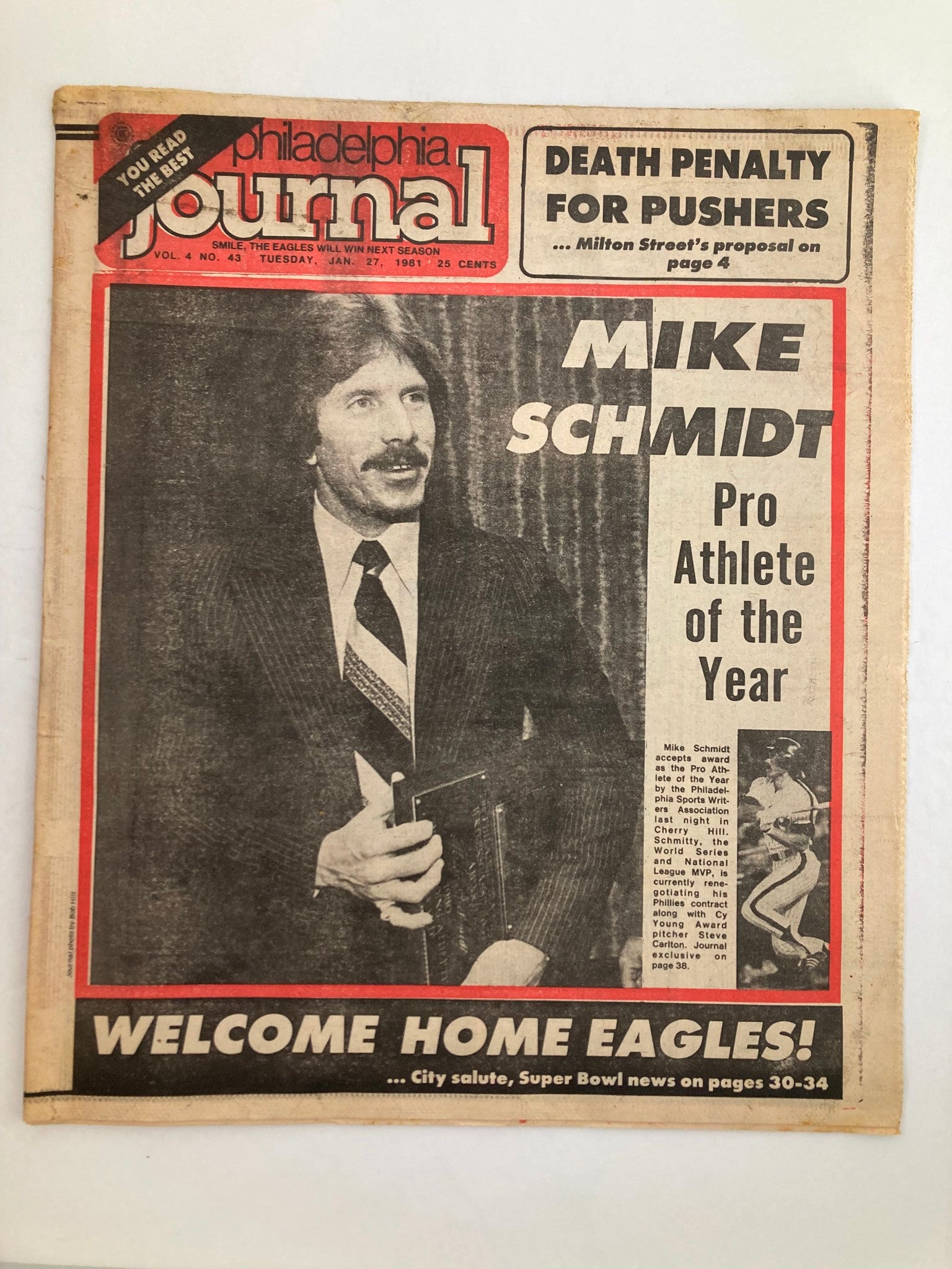 Philadelphia Journal Tabloid January 27 1981 Vol 4 #43 MLB Phillies Mike Schmidt