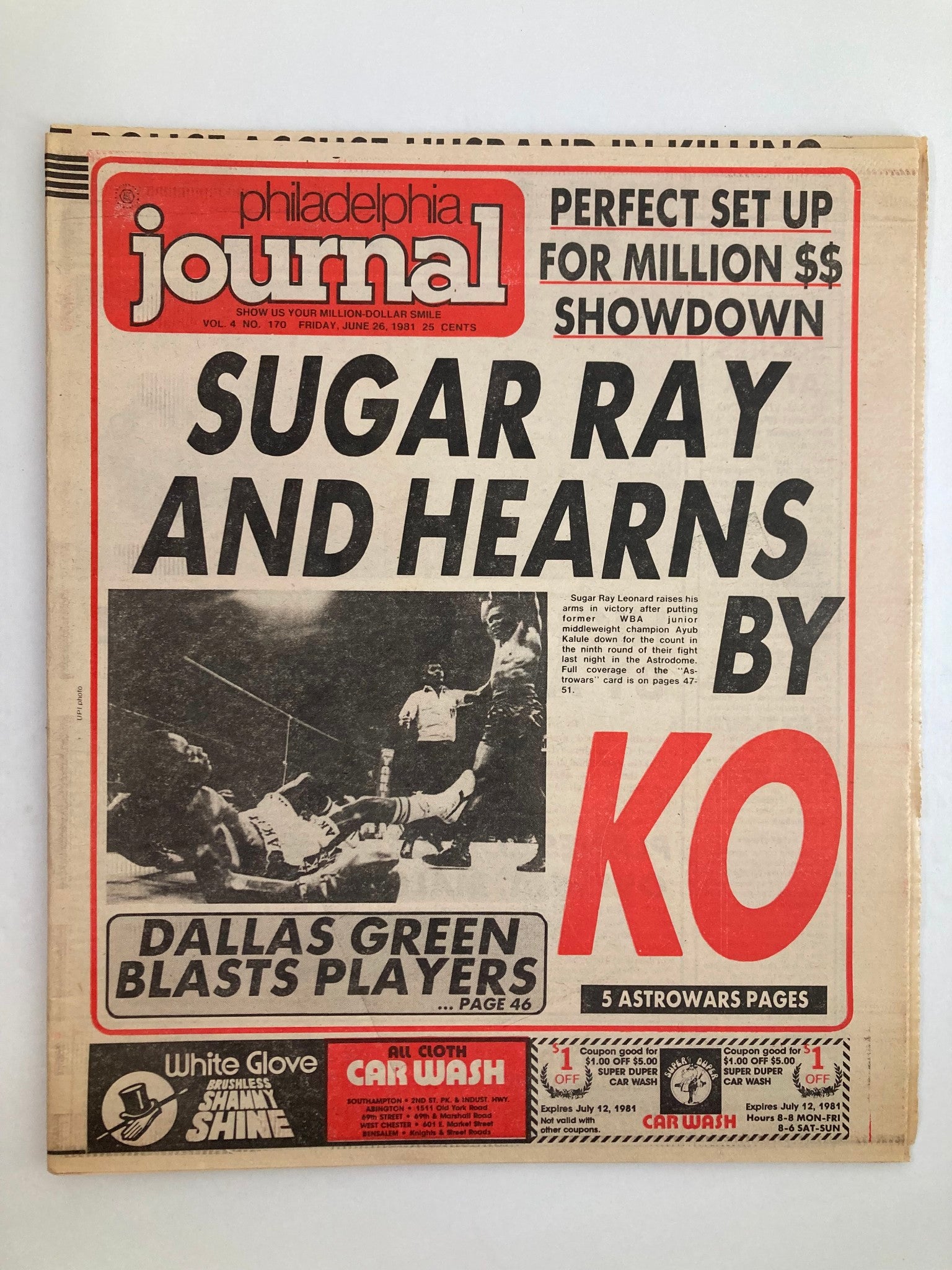 Philadelphia Journal Tabloid June 26 1981 Vol 4 #170 Sugar Ray & Ayub Kalule