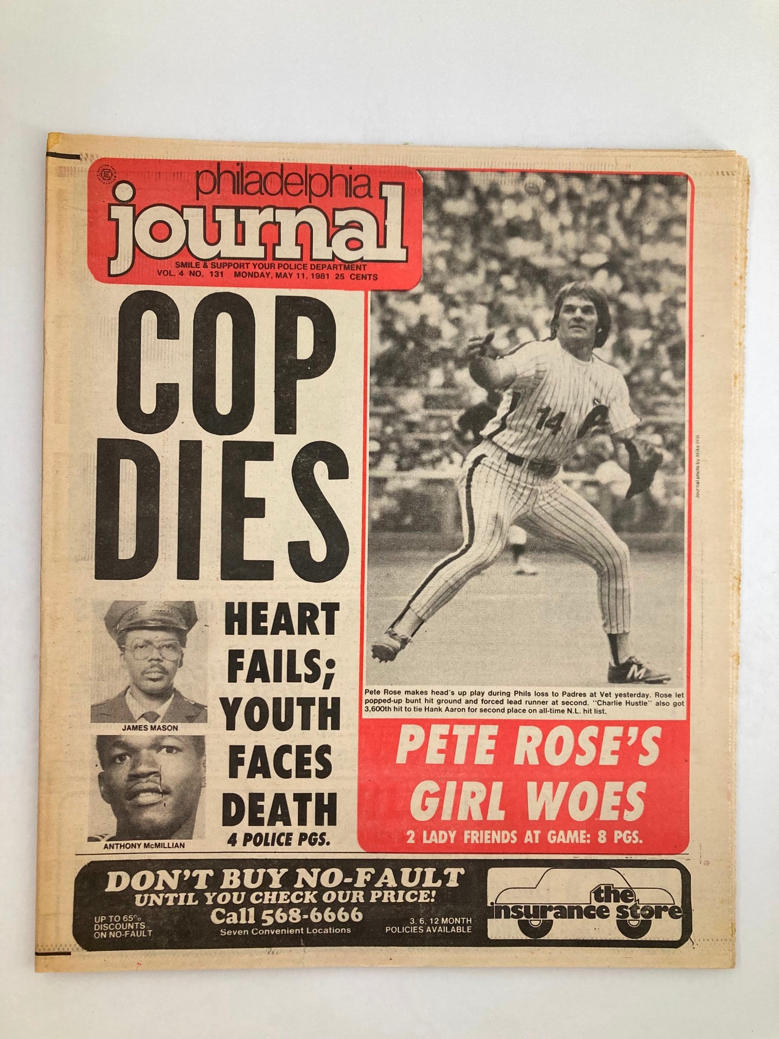 Philadelphia Journal Tabloid May 11 1981 Vol 4 #131 MLB Phillies Pete Rose