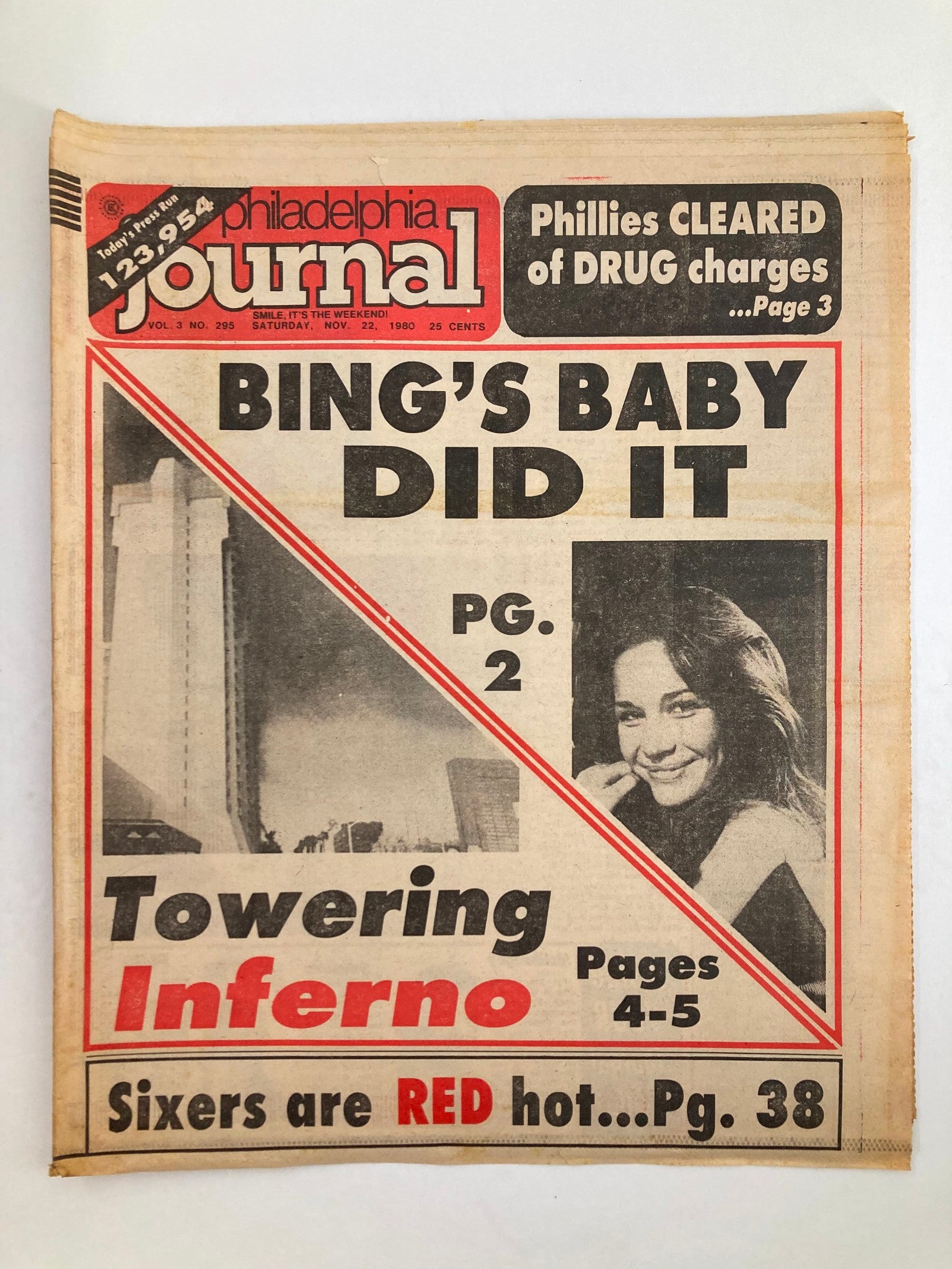 Philadelphia Journal Tabloid November 22 1980 MLB Phillies Cleared of Drugs