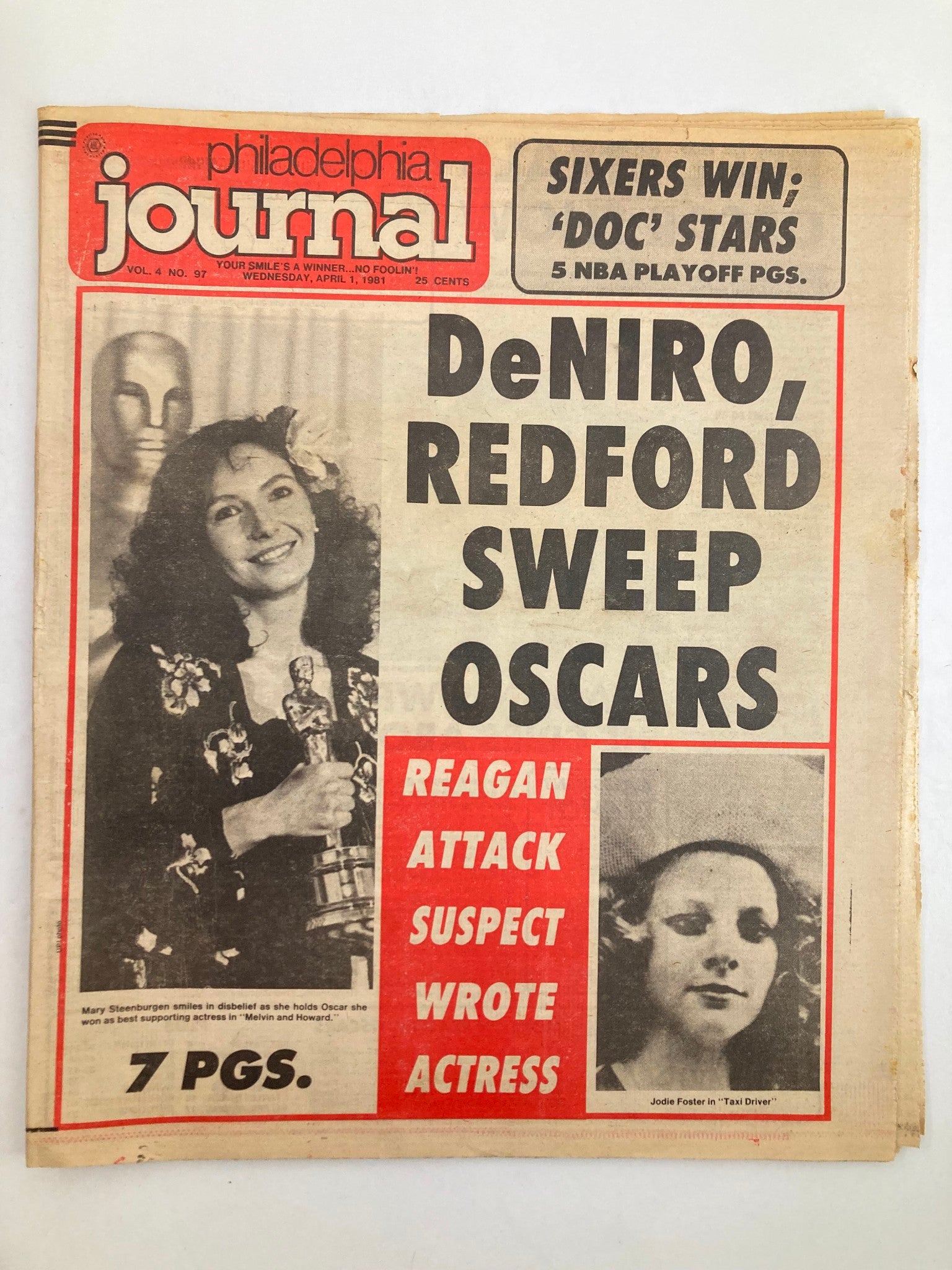 Philadelphia Journal Tabloid April 1 1981 Vol 4 #97 Mary Steenburgen Won Oscar