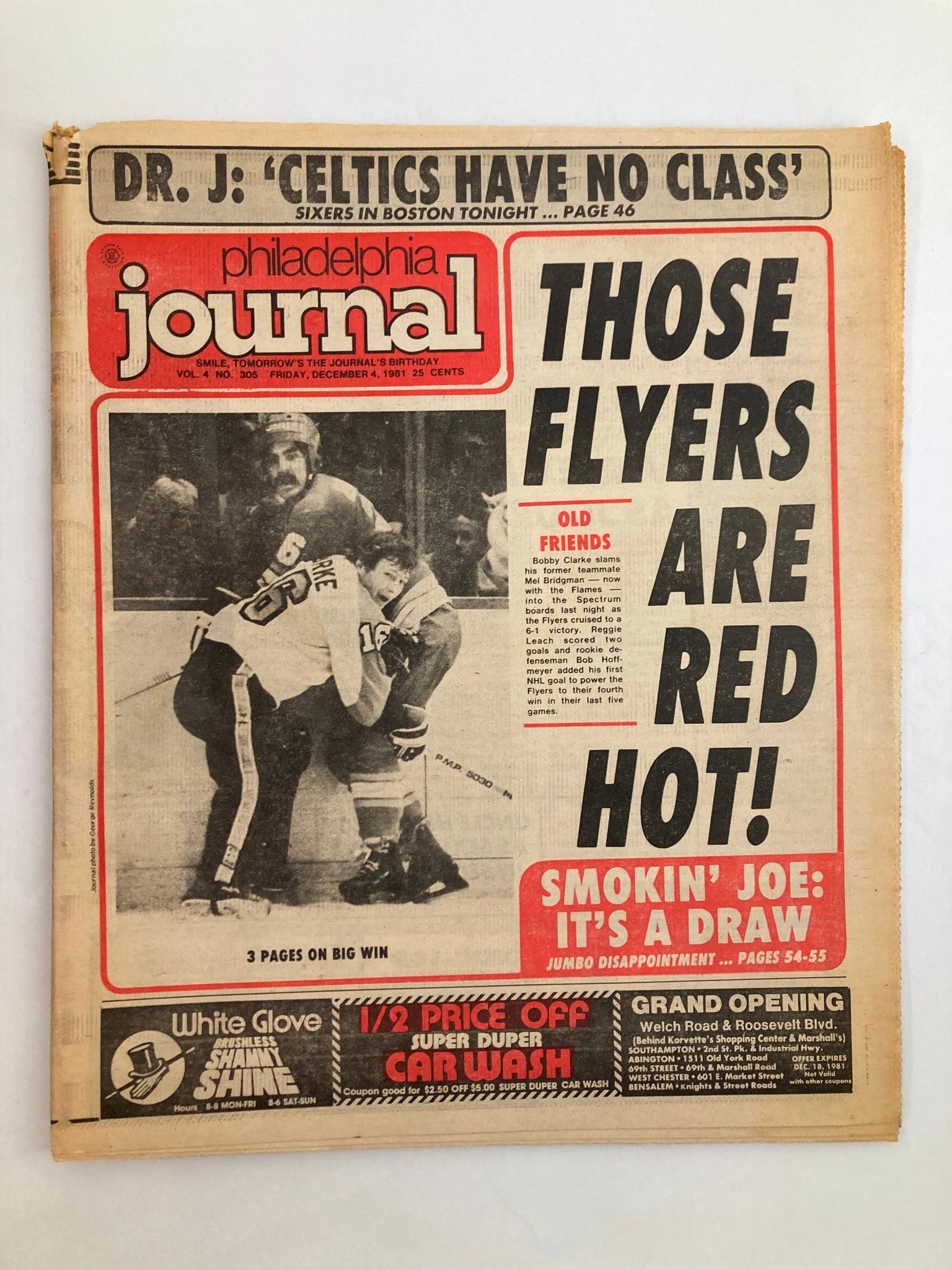 Philadelphia Journal Tabloid December 4 1981 Vol 4 #305 NHL Flyers Bobby Clarke