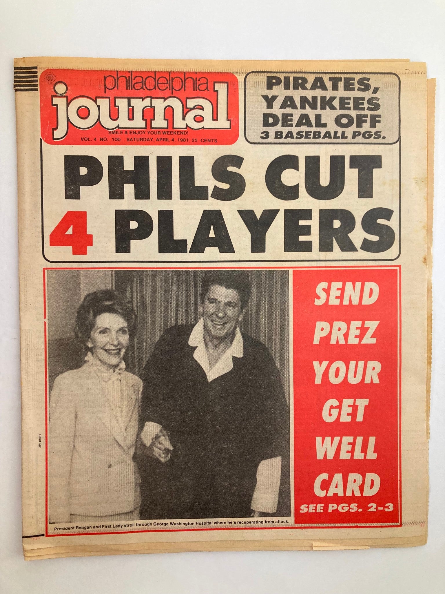 Philadelphia Journal Tabloid April 4 1981 Vol 4 #100 Ronald & Nancy Reagan