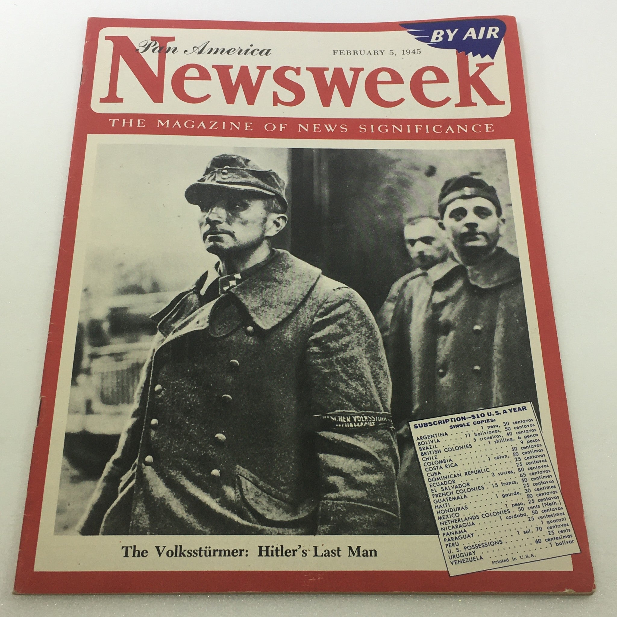 VTG Newsweek Magazine: February 5 1945 - The Volkssturmer / By Air / No Label