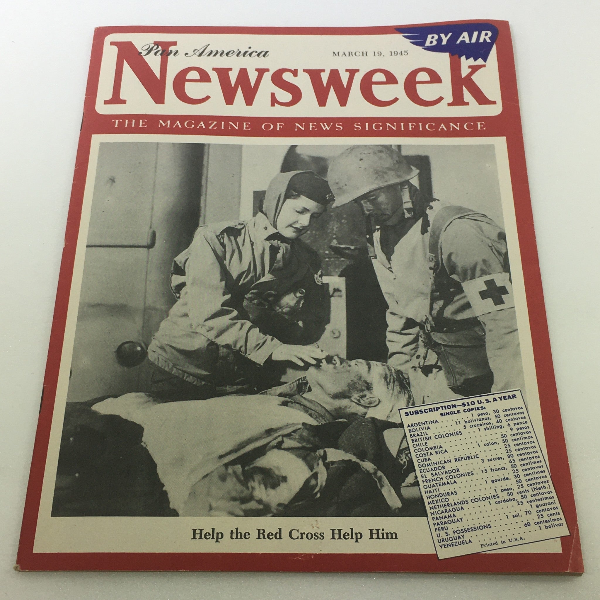 VTG Newsweek Magazine: March 19 1945 - Help The Red Cross / Newsstand / By Air