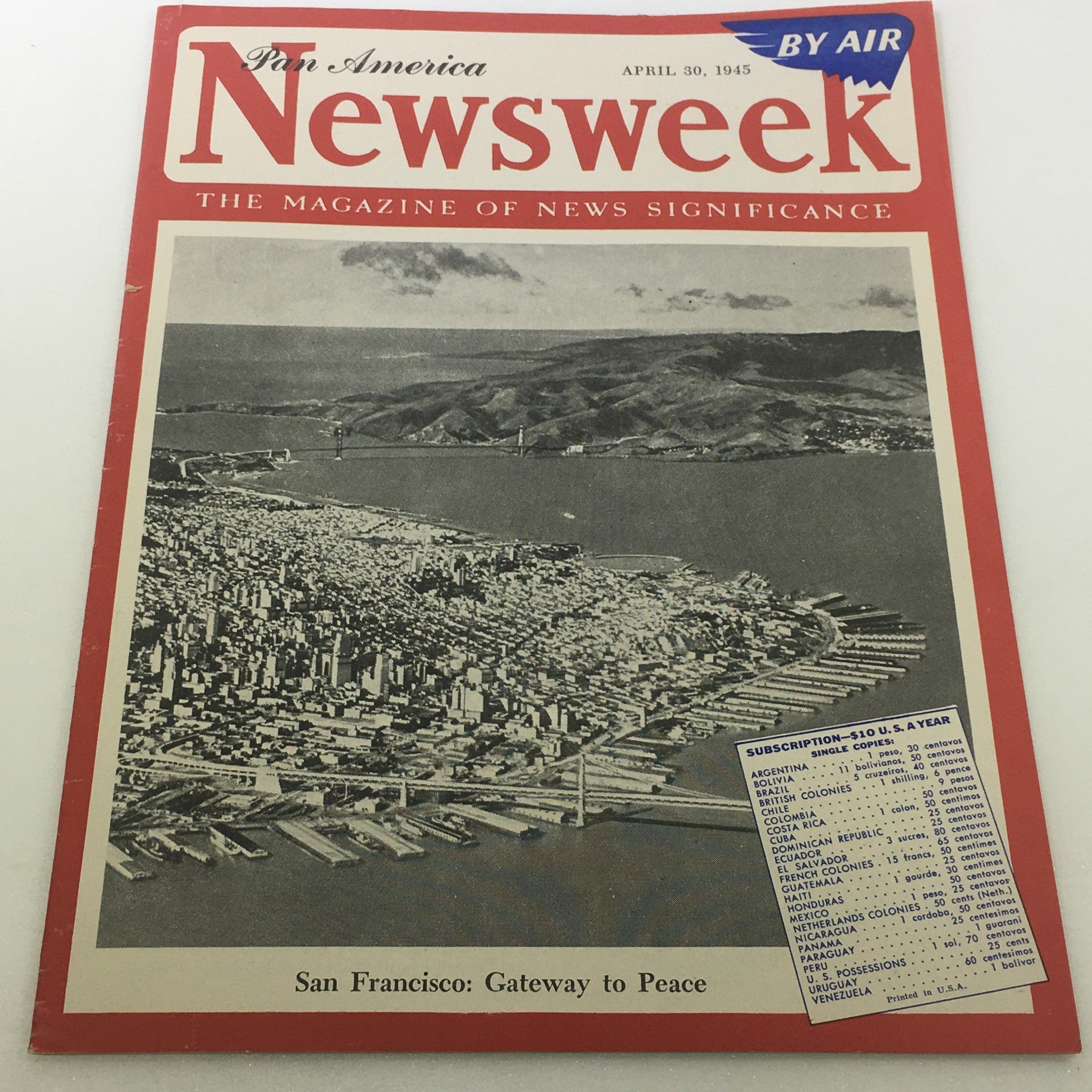 VTG Newsweek Magazine: April 30 1945 - San Francisco / Newsstand / By Air