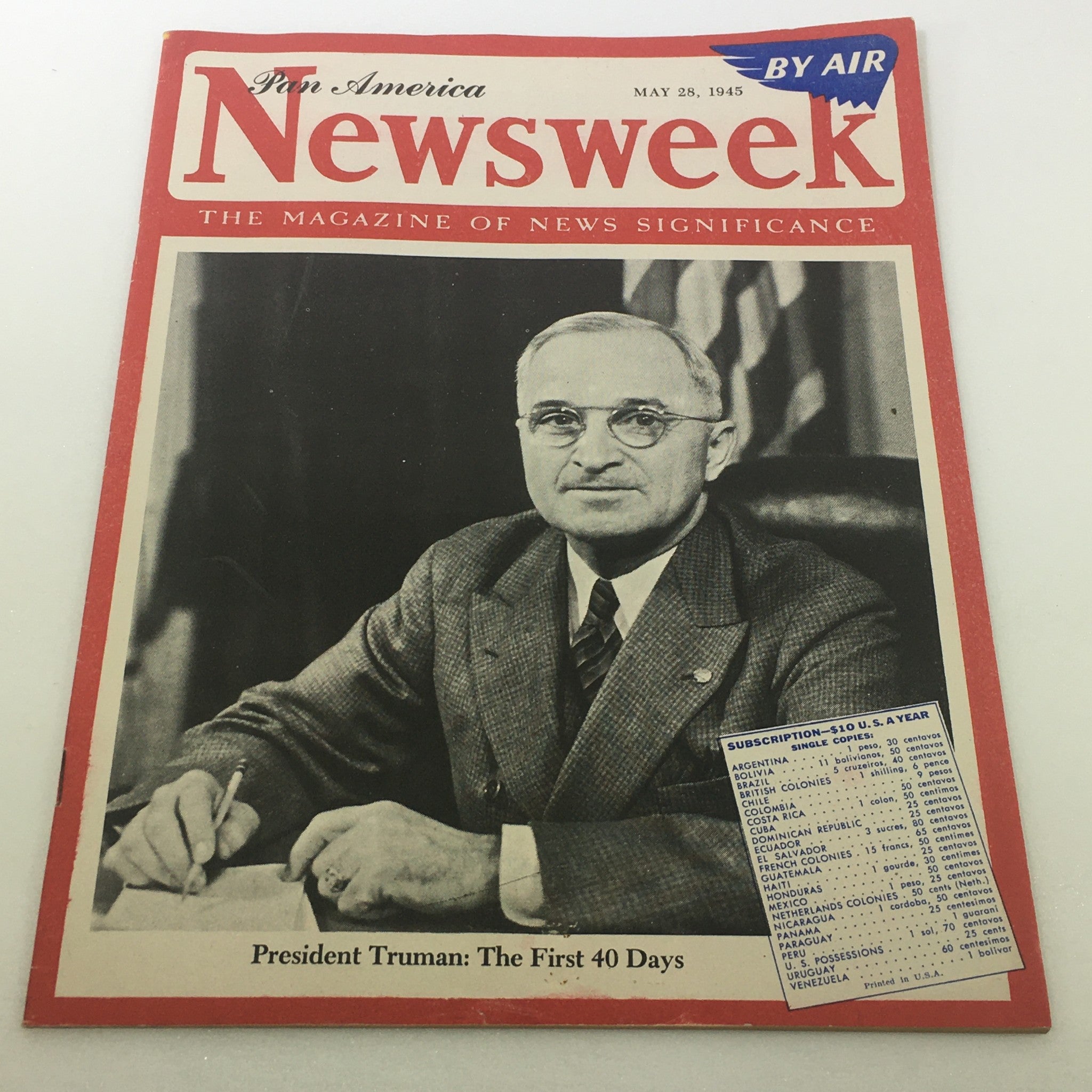 VTG Newsweek Magazine: May 28 1945 - U.S. President Harry S. Truman / By Air