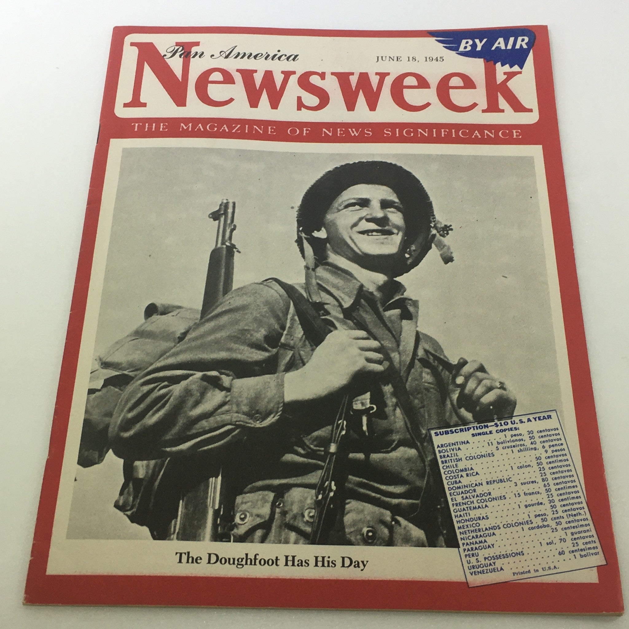 VTG Newsweek Magazine June 18 1945 - The Doughfoot Day / Pan America / By Air