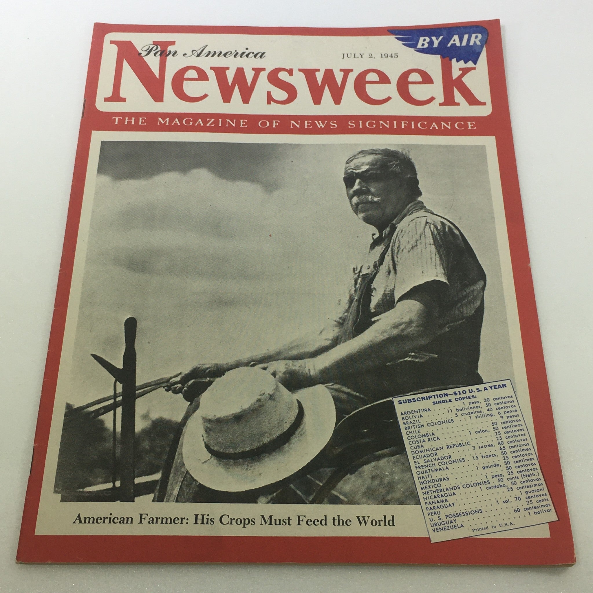 VTG Newsweek Magazine July 2 1945 - American Farmer / Pan America / By Air