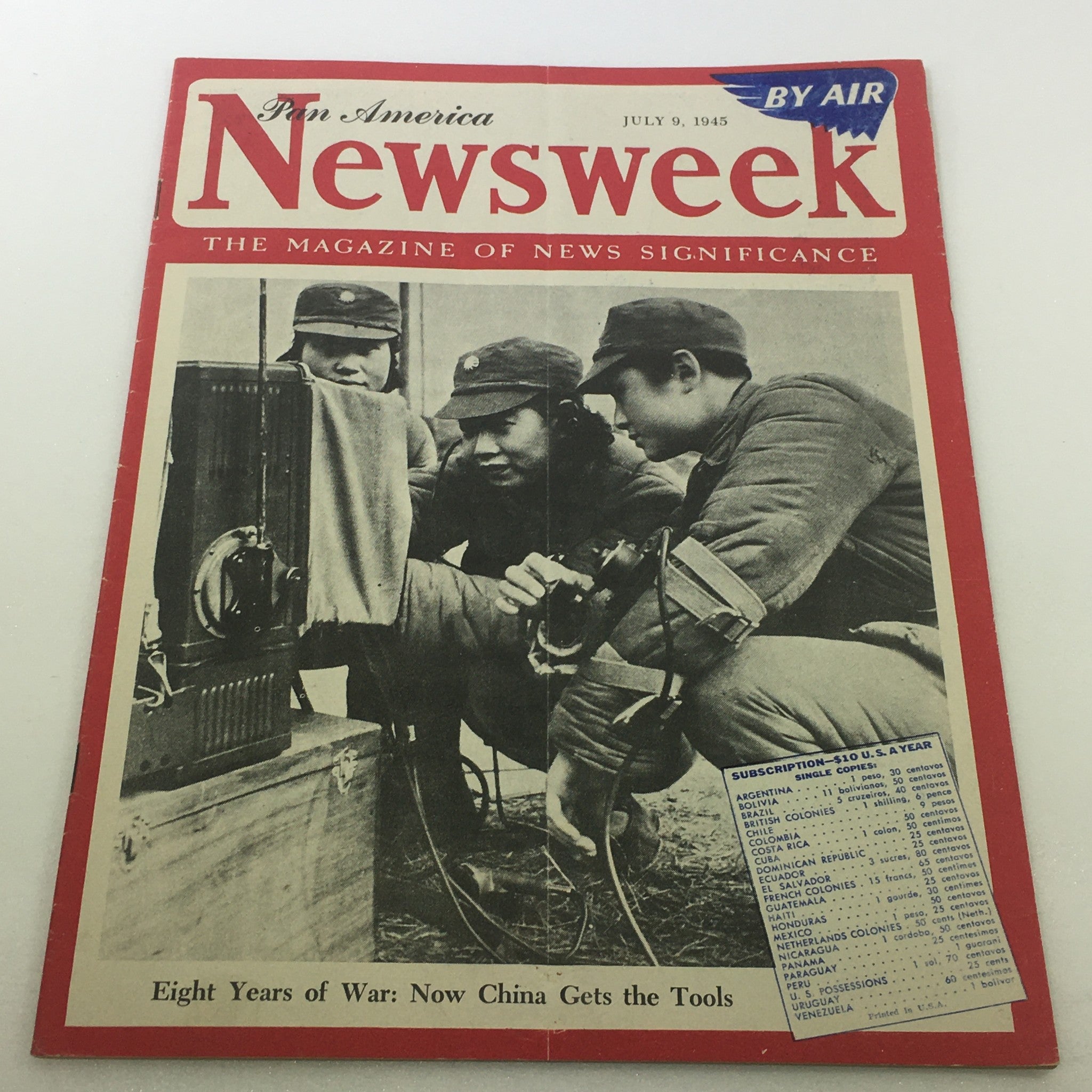 VTG Newsweek Magazine July 9 1945 - 8 Years Of War / Pan America / By Air