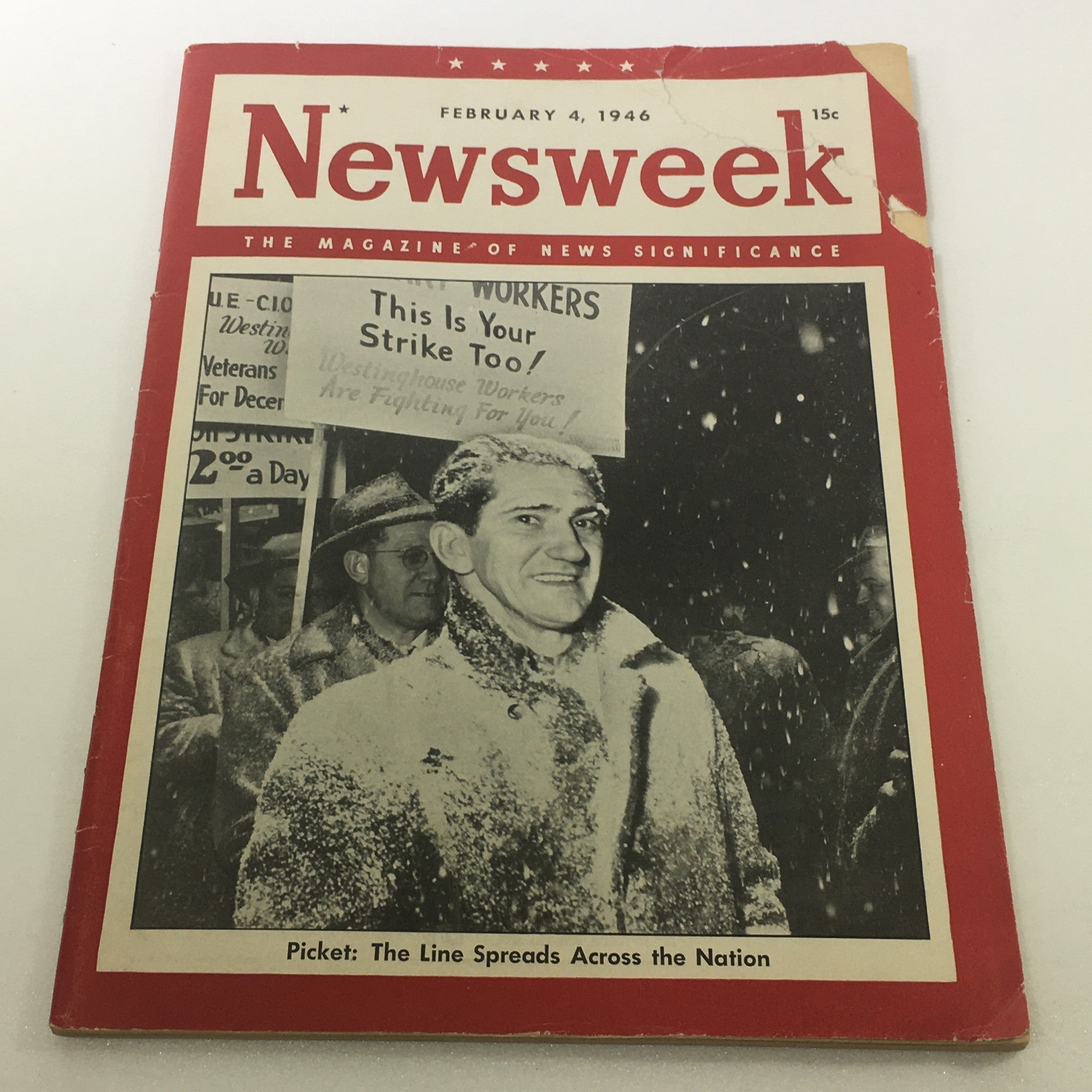 VTG Newsweek Magazine February 4 1946 Picket, Line Spread Across Nation No Label