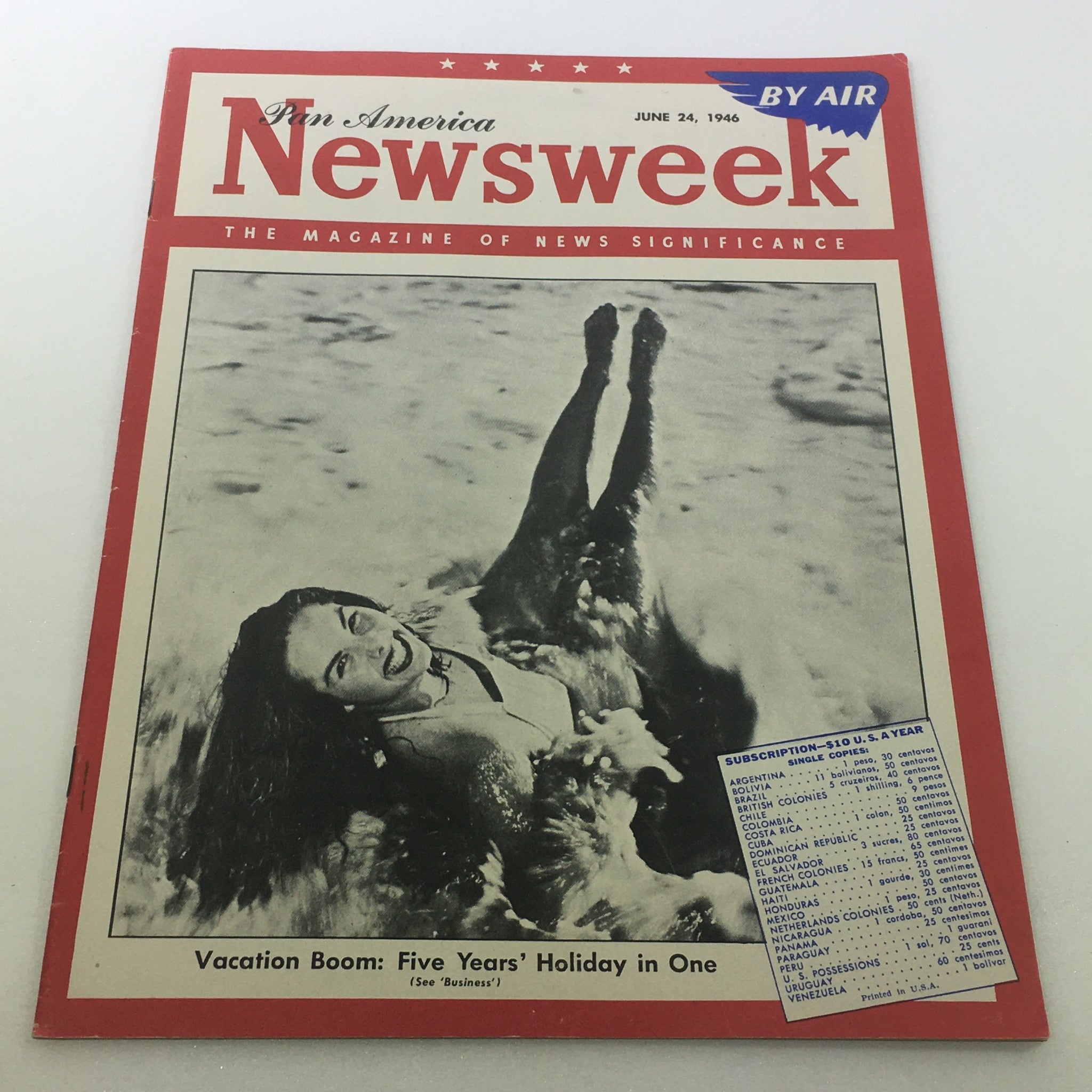 VTG Newsweek Magazine June 24 1946 Vacation Boom Pan America By Air No Label