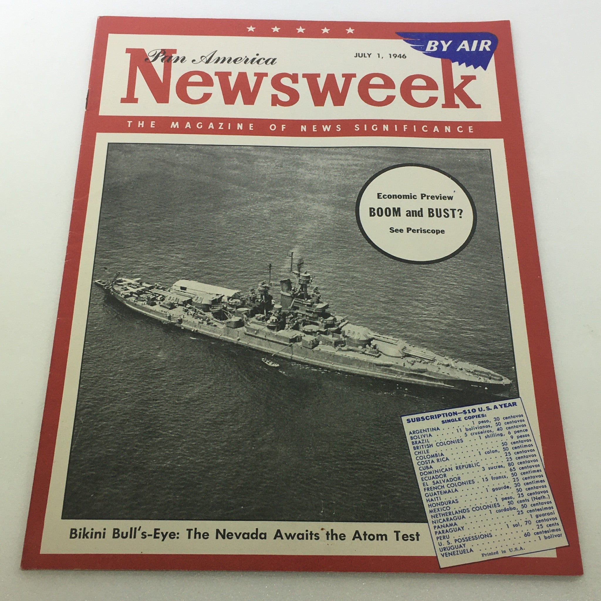 VTG Newsweek Magazine July 1 1946 Bikini Bull's-Eye Pan America By Air No Label