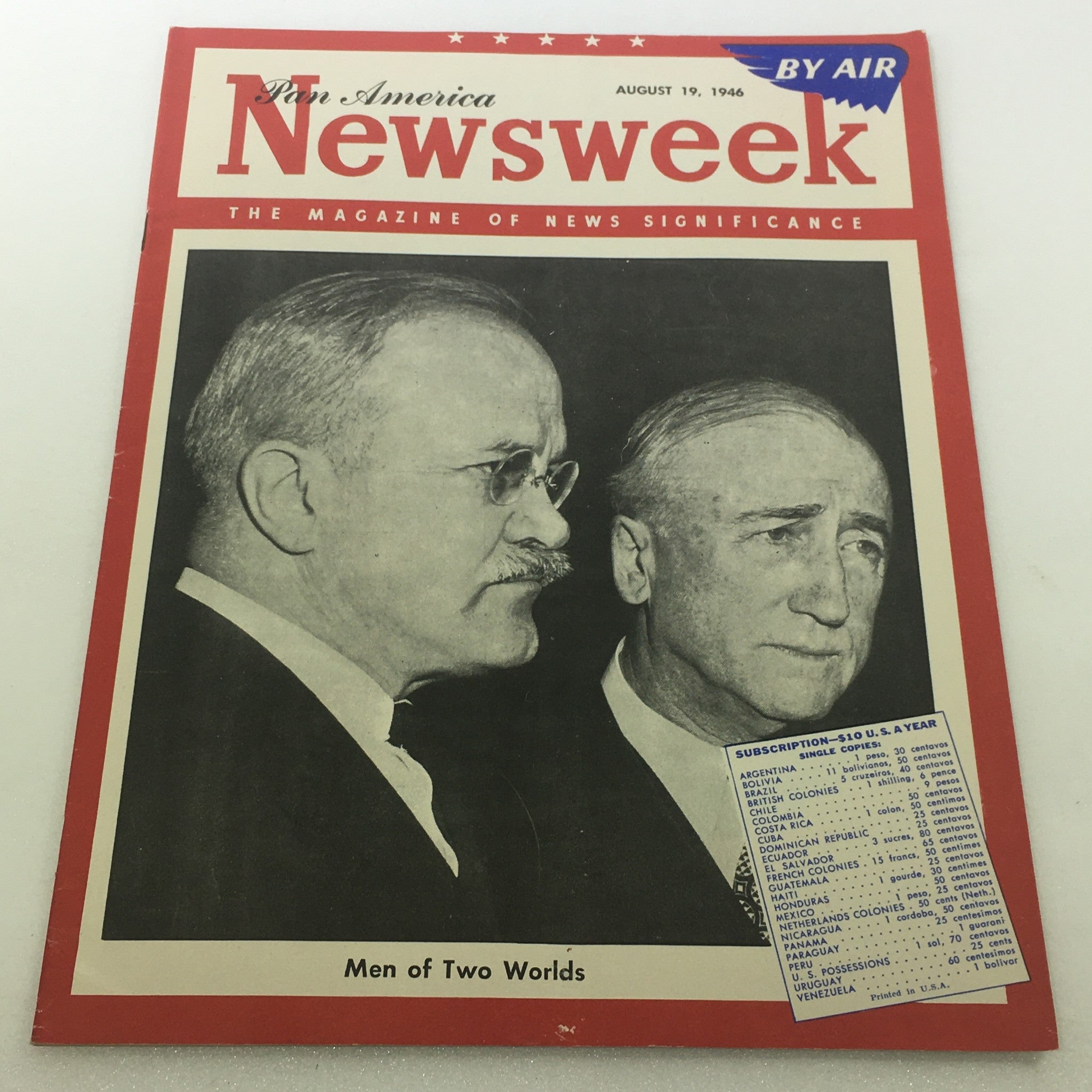 VTG Newsweek Magazine August 19 1946 - Vyacheslav Molotov & James F. Byrnes