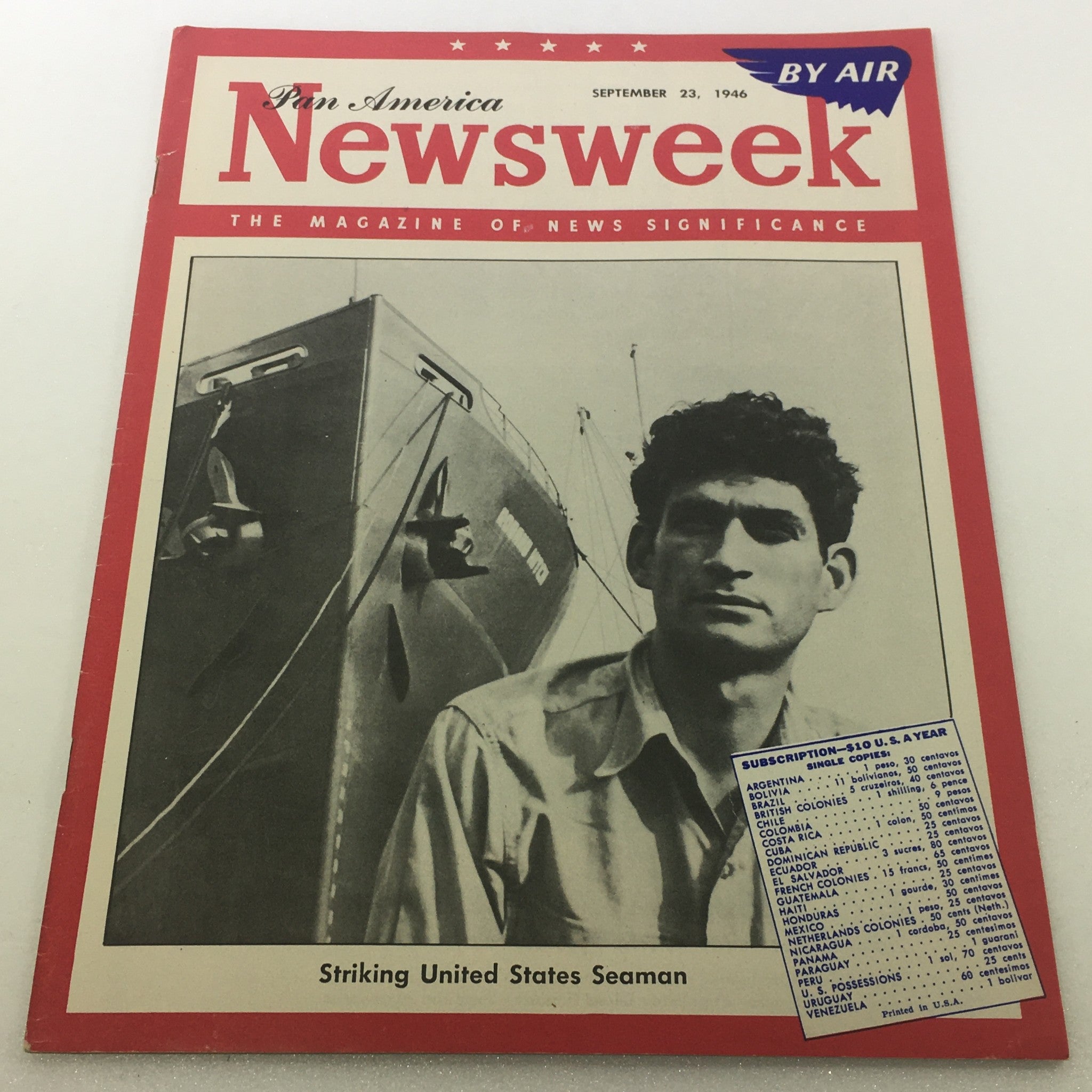 VTG Newsweek Magazine September 23 1946 US Seaman Pan America by Air No Label