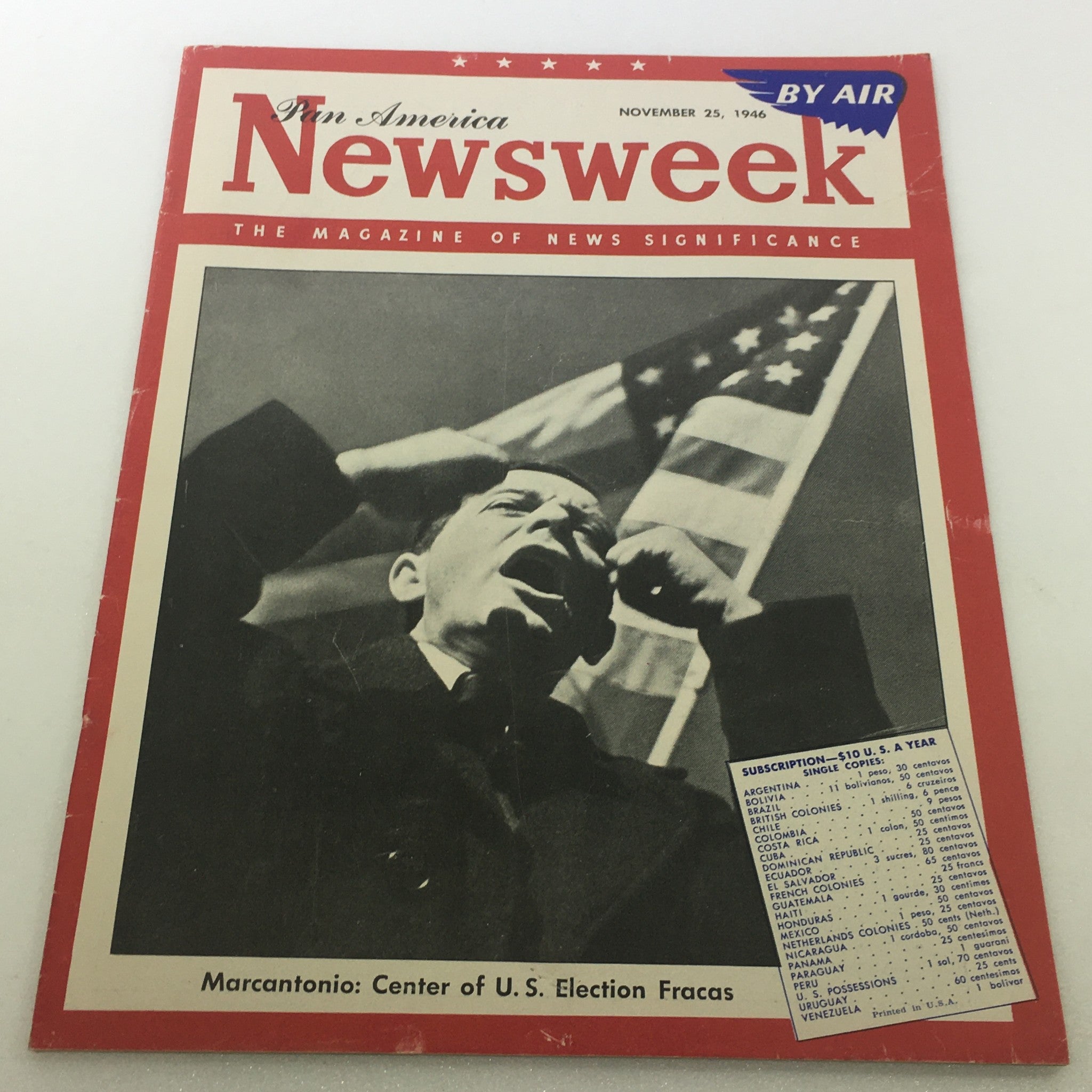 VTG Newsweek Magazine November 25 1946 - Marcantonio / Pan America / By Air