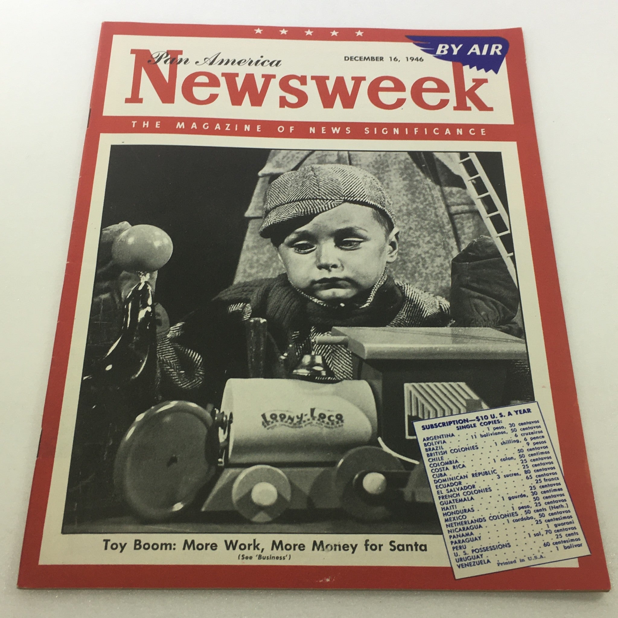 VTG Newsweek Magazine December 16 1946 - Toy Boom / Pan America By Air No Label