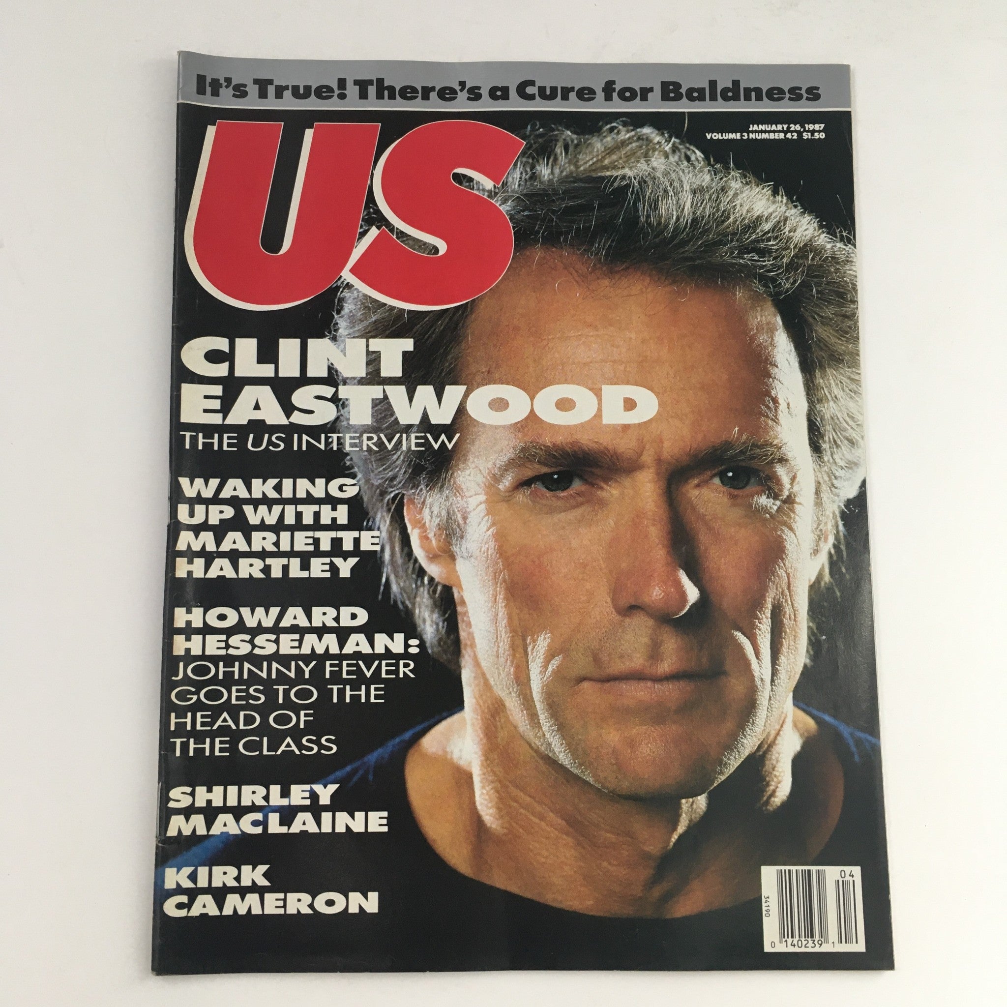 US Magazine Vol 3 #42 January 26 1987 featuring Clint Eastwood on the cover, along with articles about Mariette Hartley and other celebrities. A vintage collectible magazine showcasing Hollywood culture from the late 1980s.