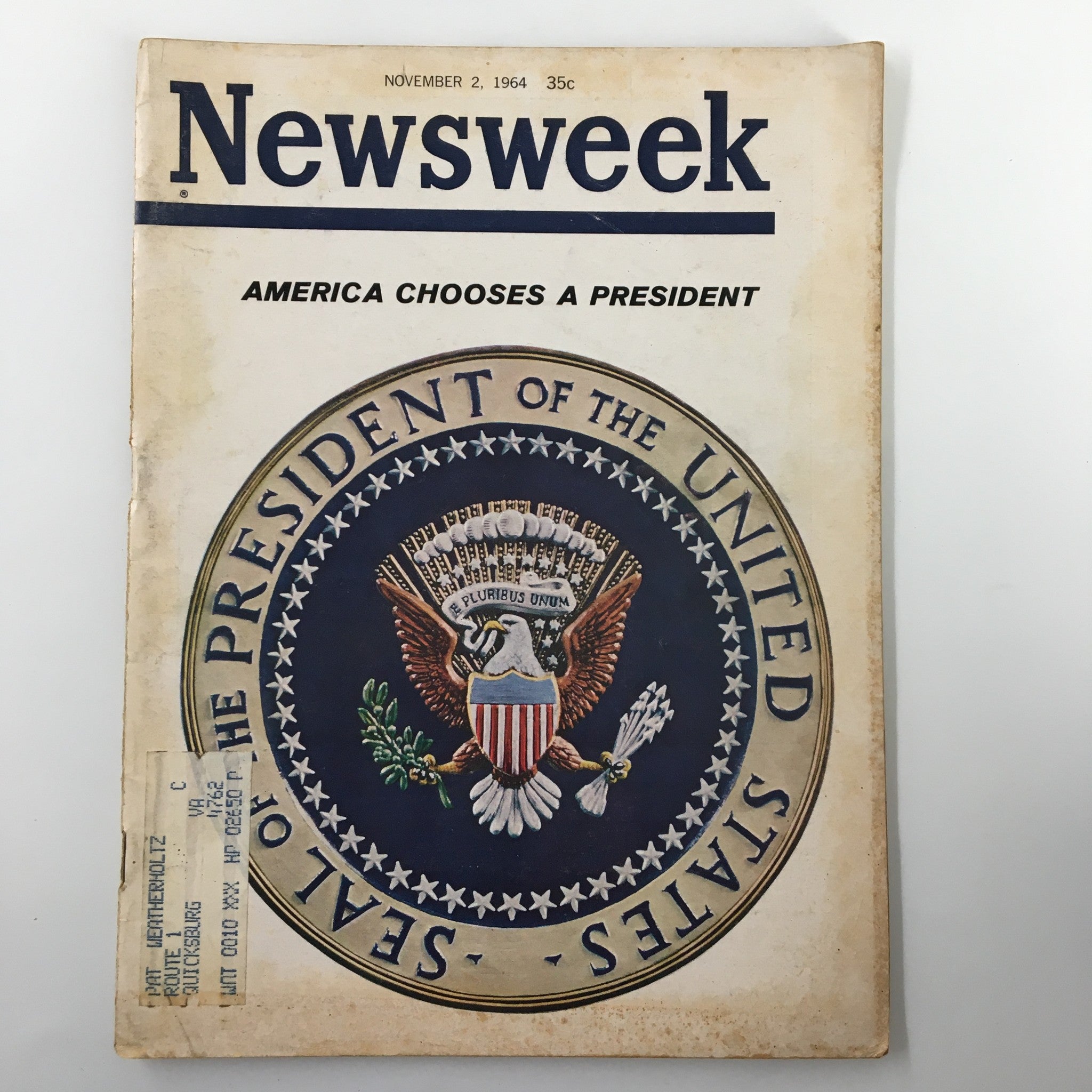 VTG Newsweek Magazine November 2 1964 America Chooses A President