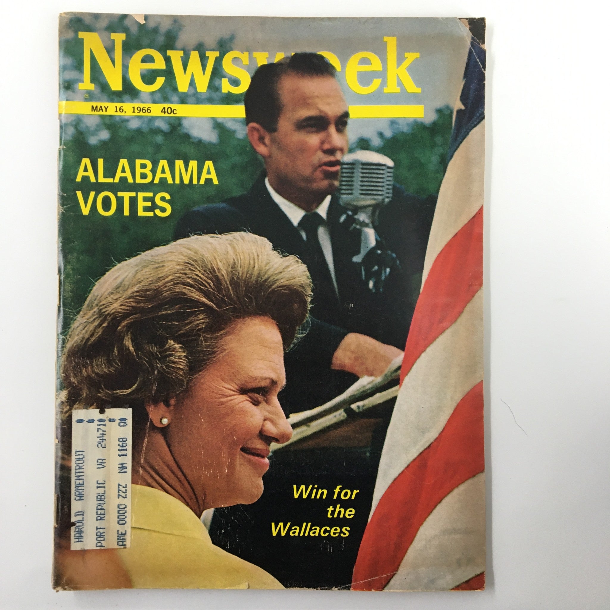 VTG Newsweek Magazine May 16 1966 Alabama Votes Win for the Wallaces