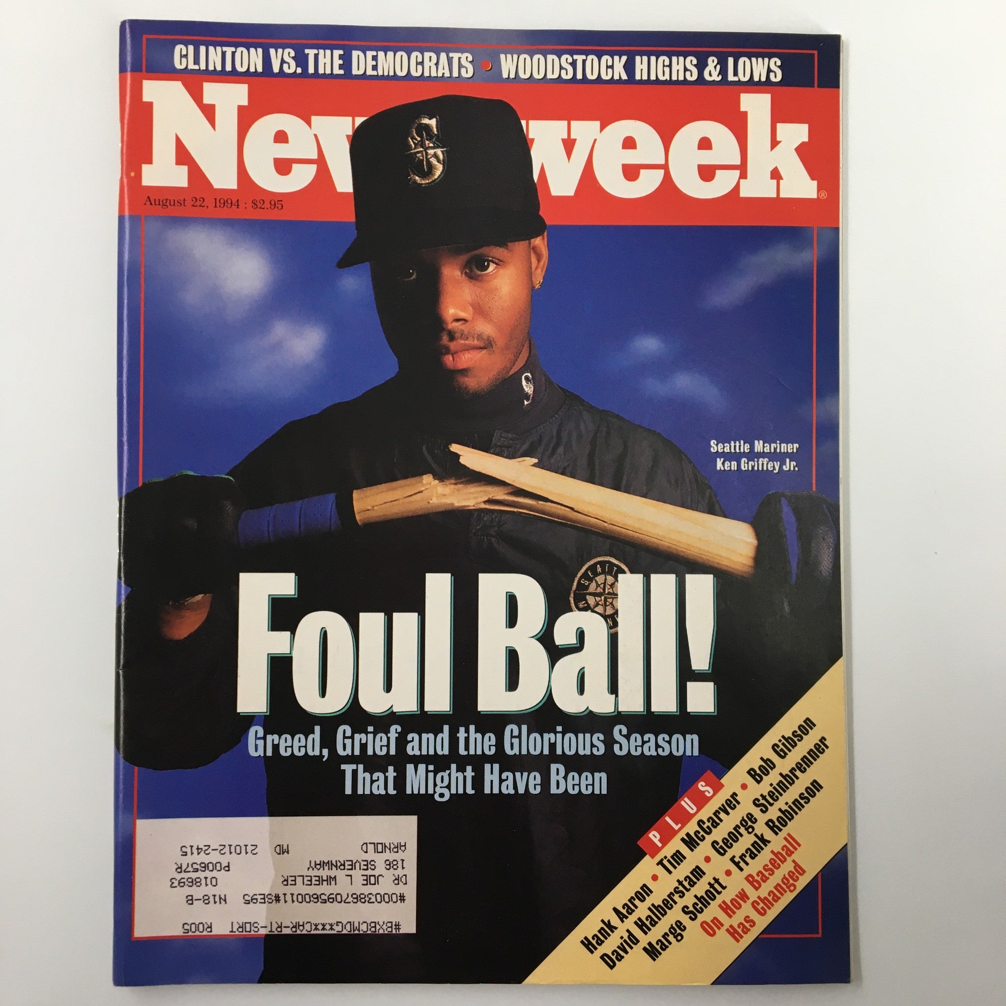 Newsweek Magazine August 22 1994 Seattle Mariner Ken Griffley Jr. Foul Ball