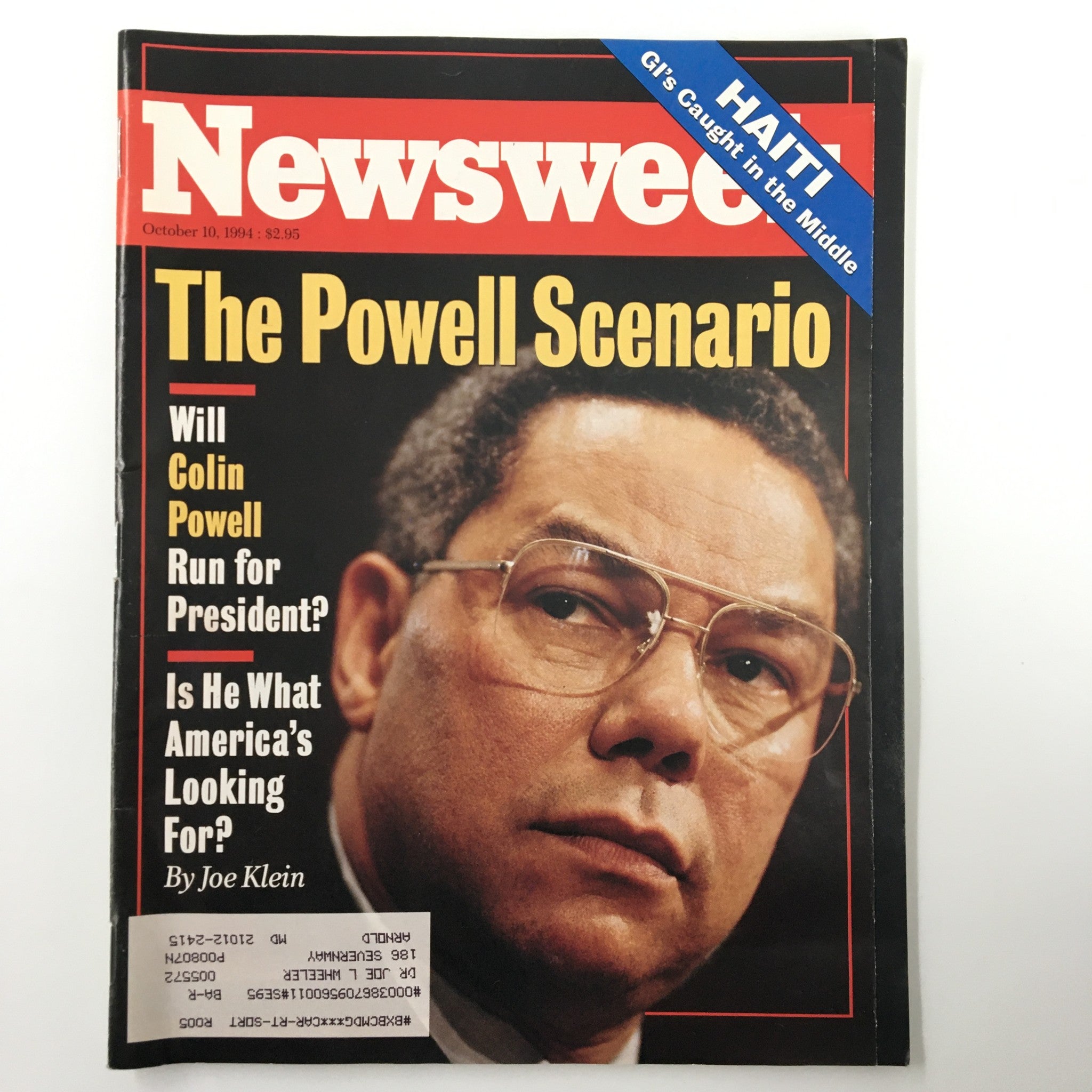 Newsweek Magazine October 10 1994 The Will Powell Scenario for President