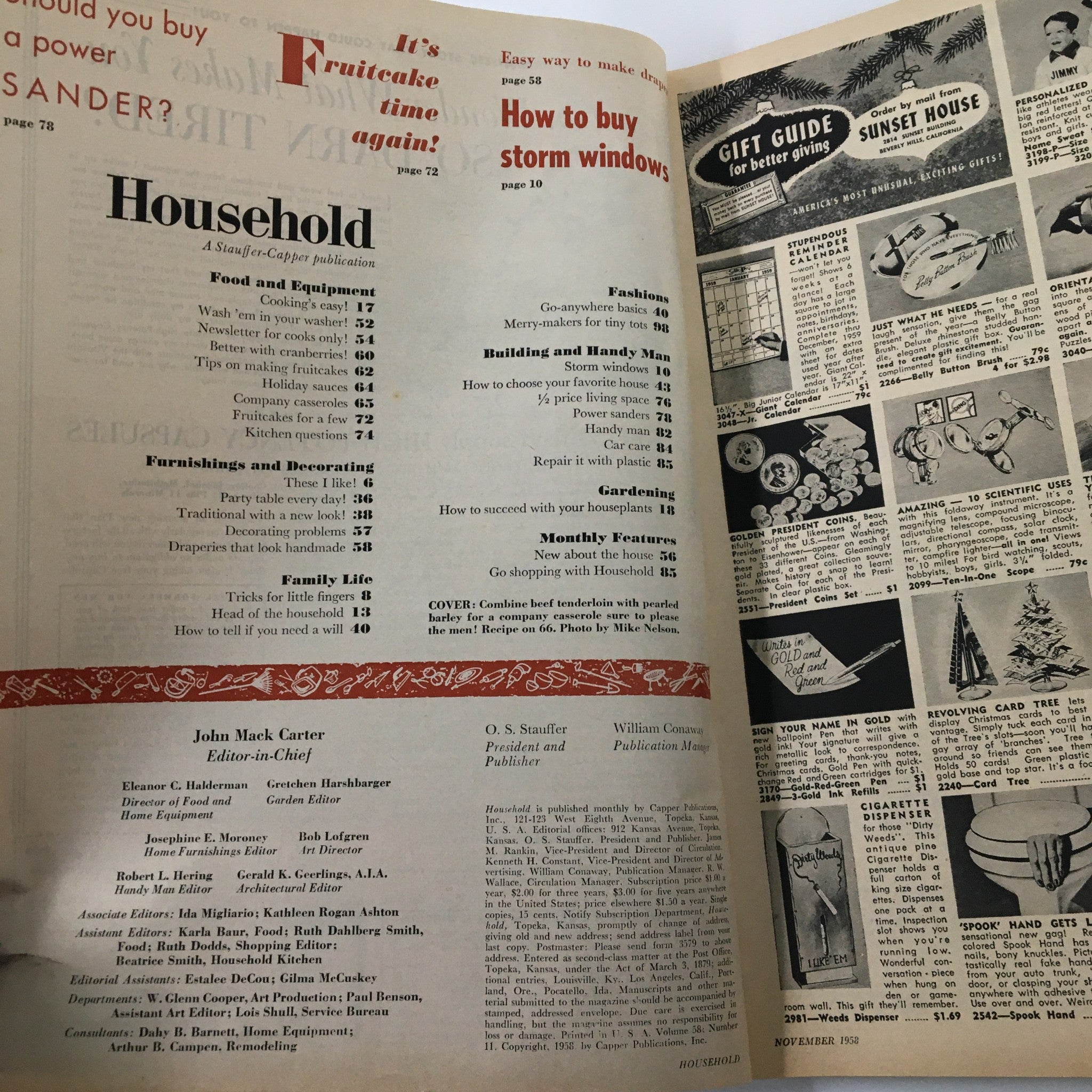 VTG Household Magazine November 1958 How To Succeed with Your Houseplants