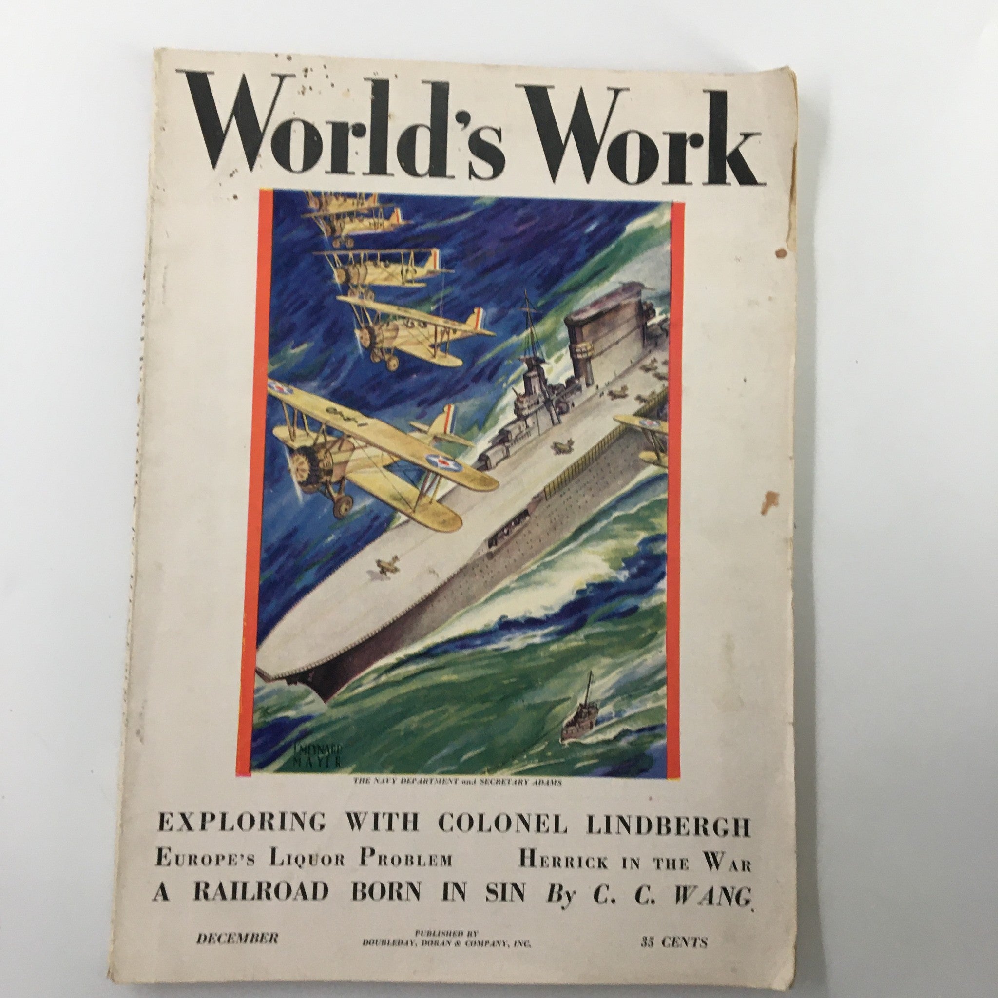 VTG World's Work Magazine December 1929 Exploring with Col. Lindbergh No Label