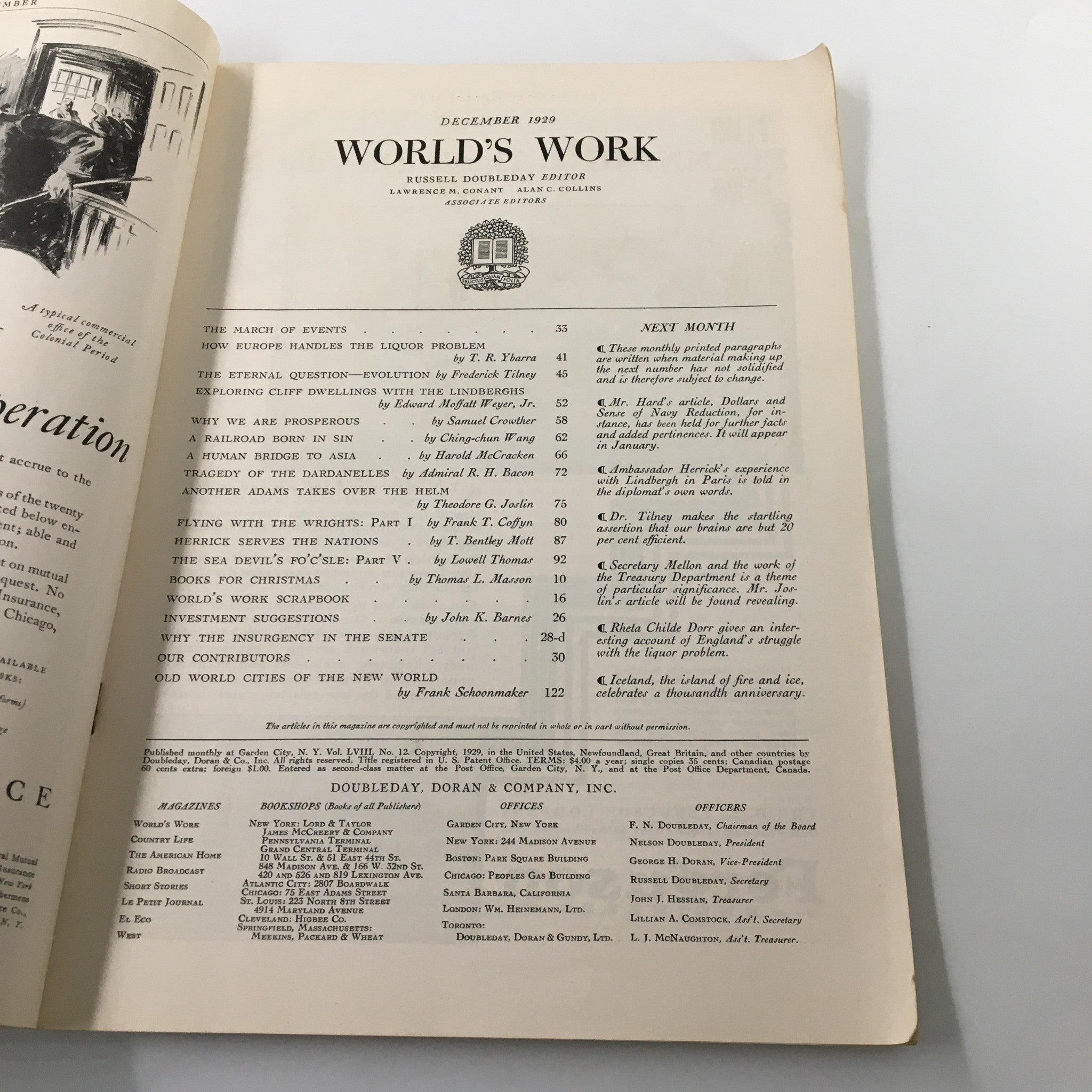 VTG World's Work Magazine December 1929 Exploring with Col. Lindbergh No Label