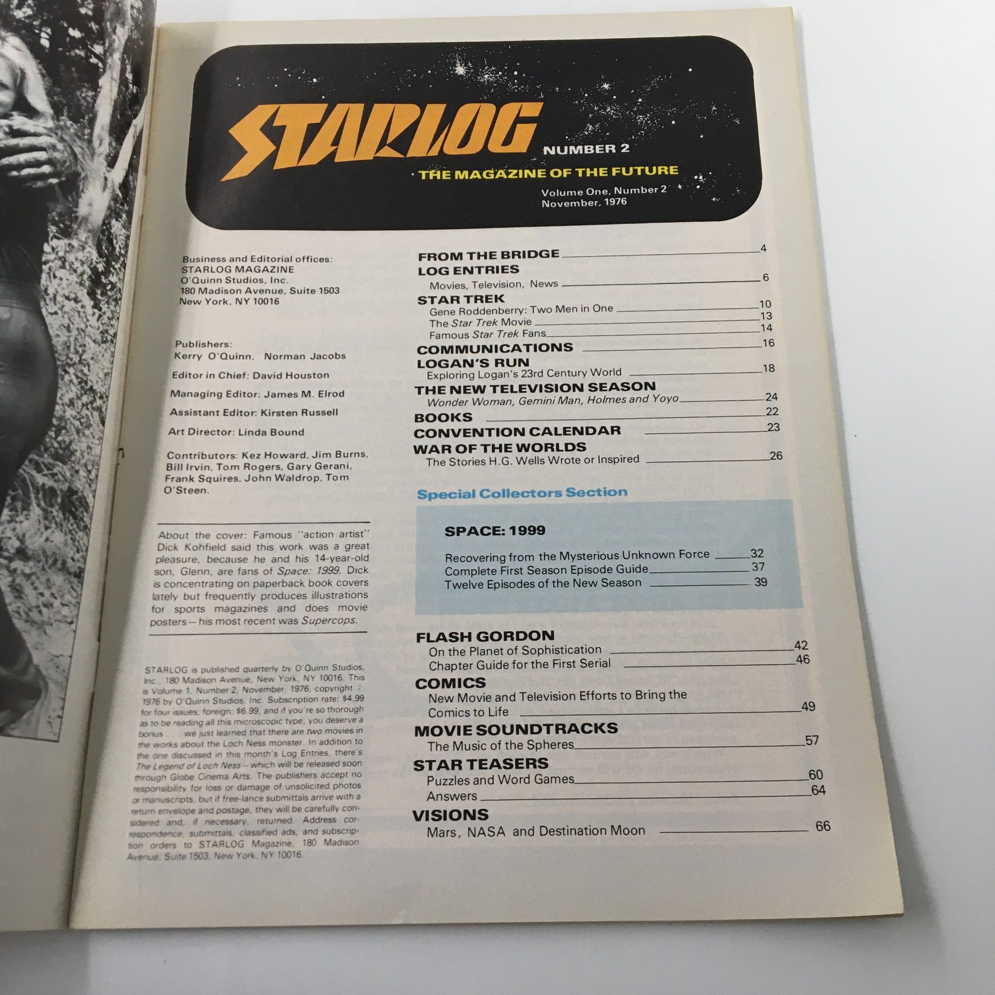 VTG Starlog Magazine November 1976 Vol. 1 No. 2 Space 1999 Sci-Fi Movie No Label