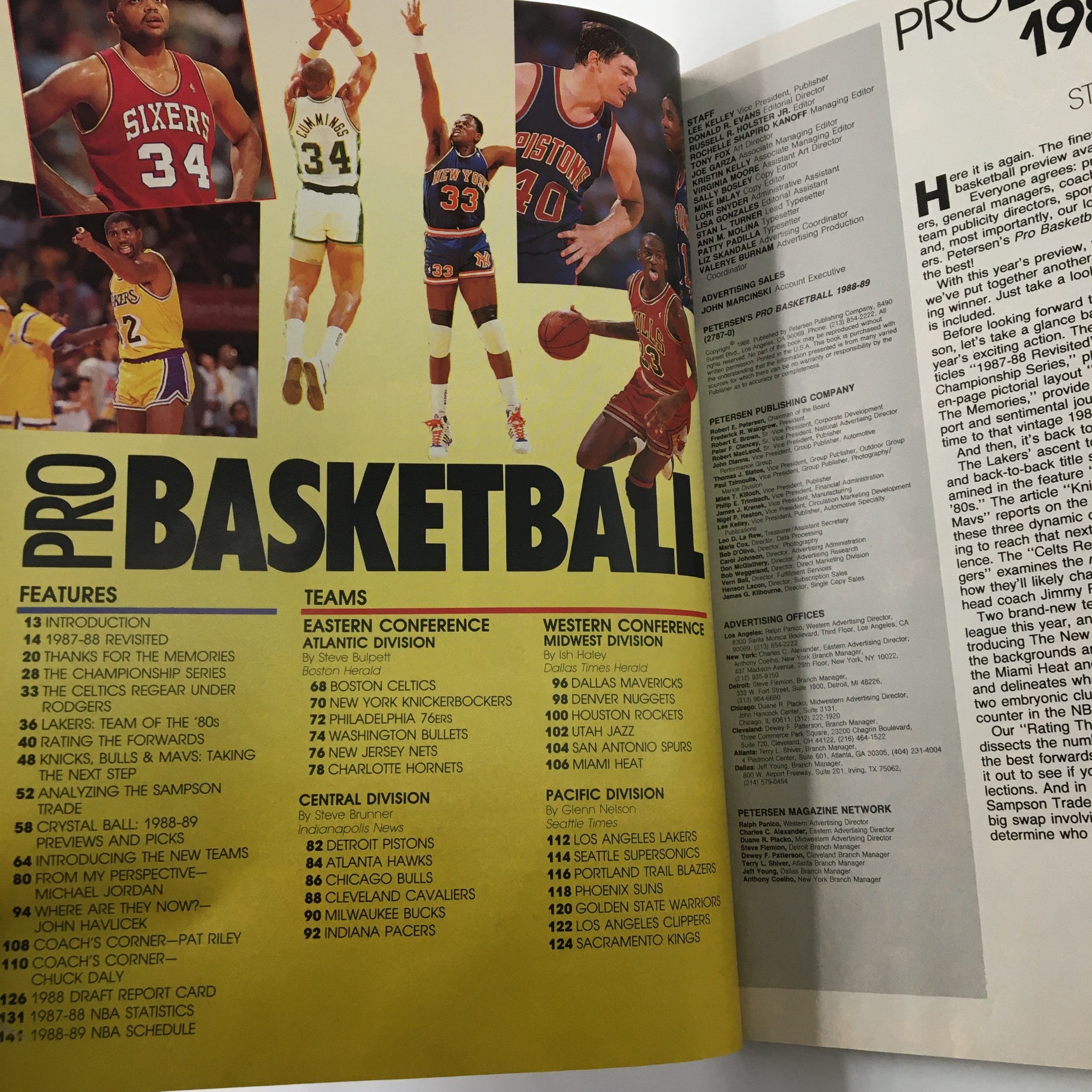 VTG Pro Basketball Magazine 1988-1989 Patrick Ewing, Larry Bird No Label