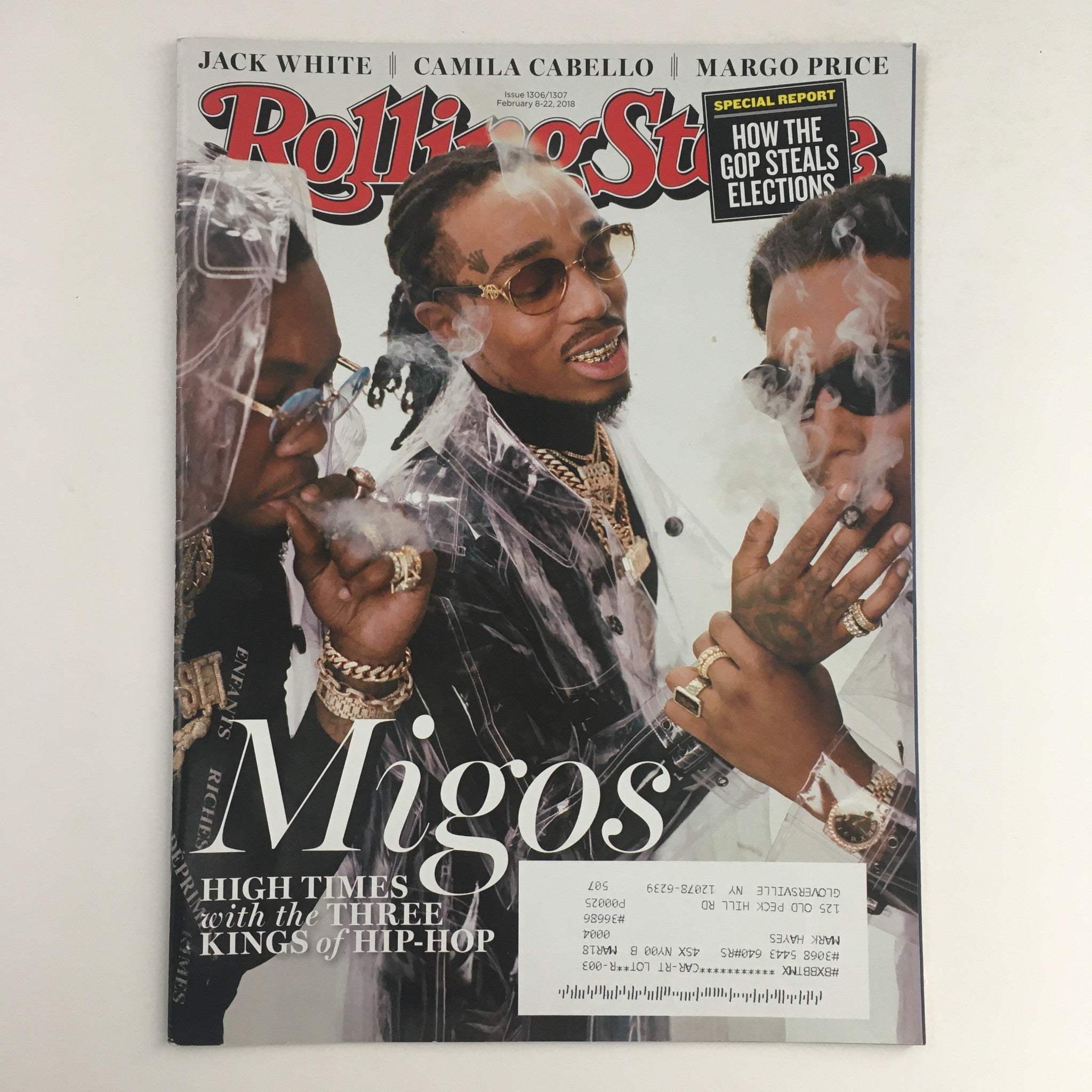 Rolling Stone Magazine February 8 2018 Migos, Jack White, Camilla Cabello VG