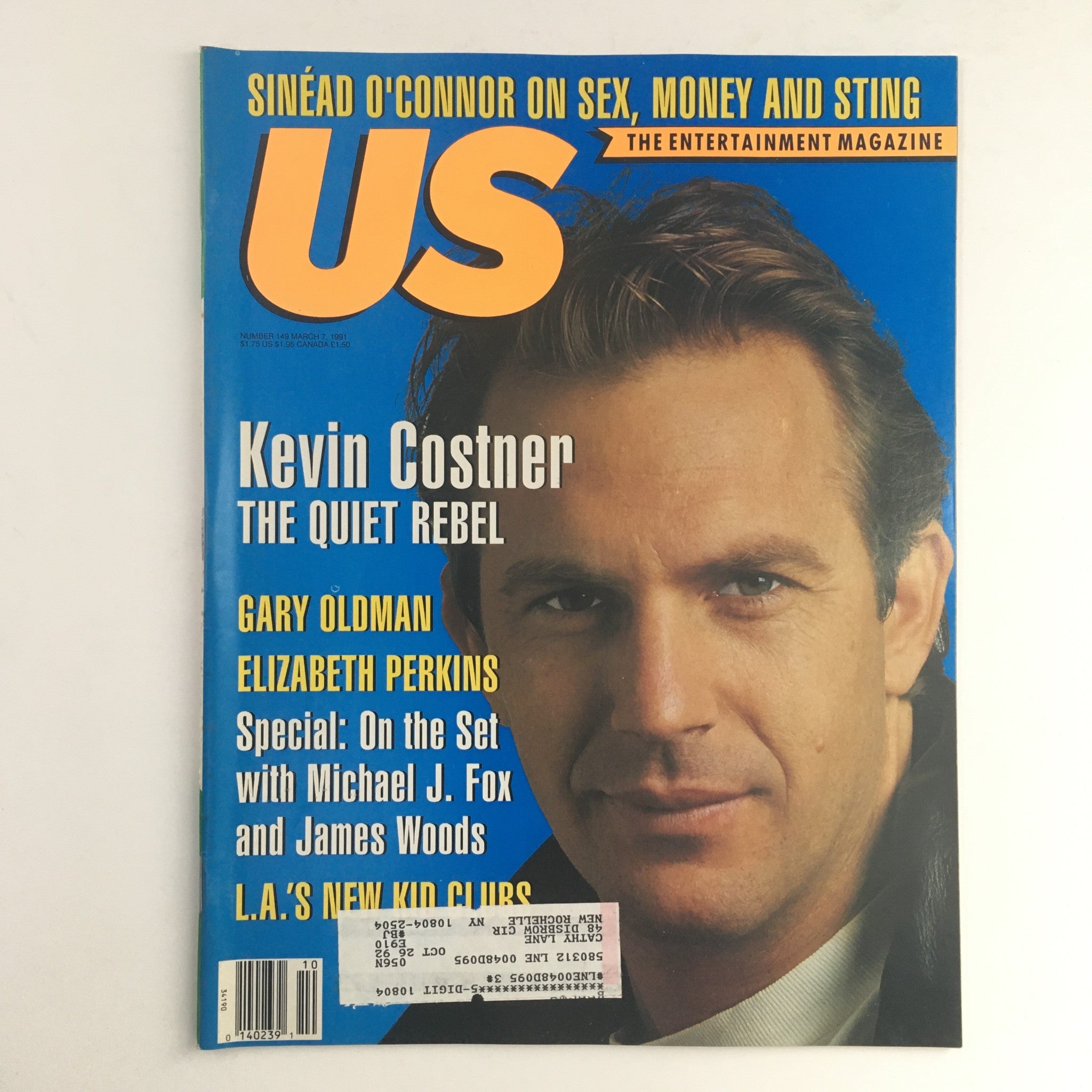 US Magazine #149 March 7 1991 Kevin Costner, Gary Oldman, Elizabeth Perkins