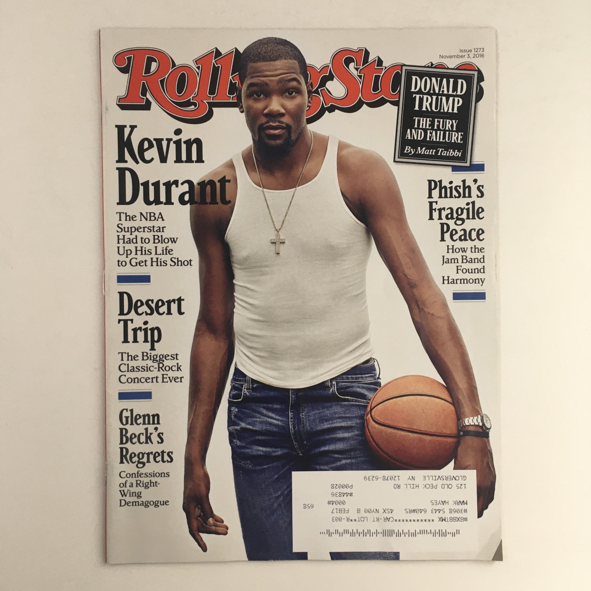 Rolling Stone Magazine November 3 2016 NBA Kevin Durant, Donald Trump