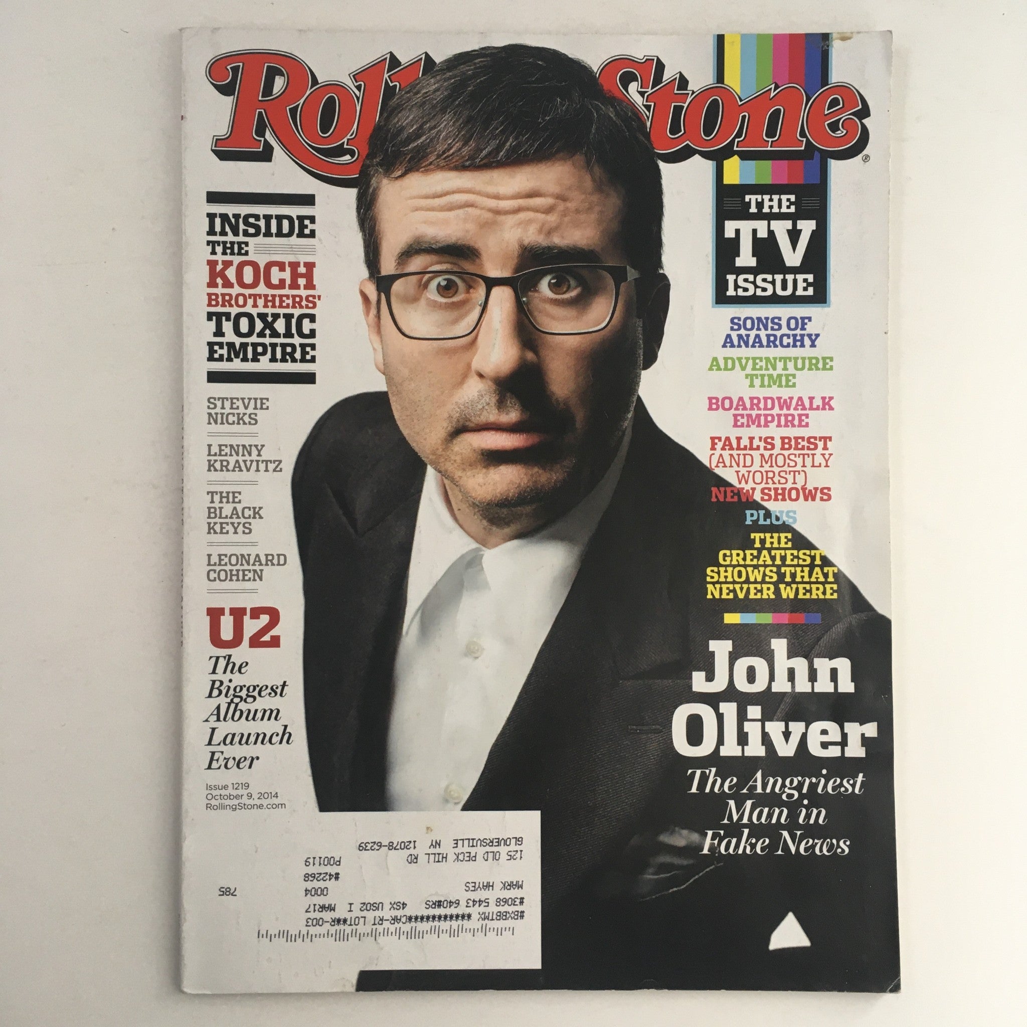 Rolling Stone Magazine October 9 2014 John Oliver, Stevie Nicks, Lenny Kravitz