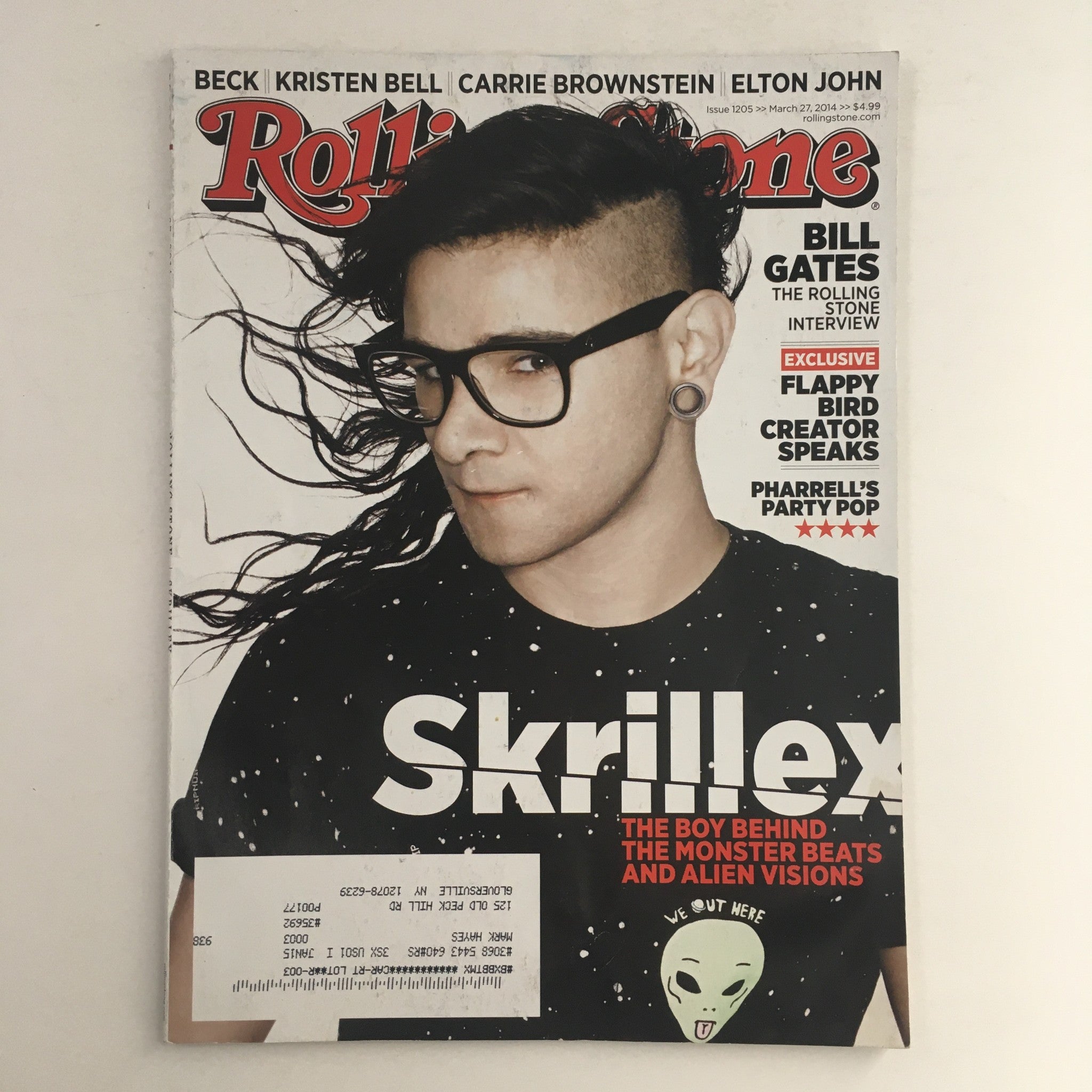 Rolling Stone Magazine March 27 2014 Skrillex, Bill Gates, Kristen Bell, Beck