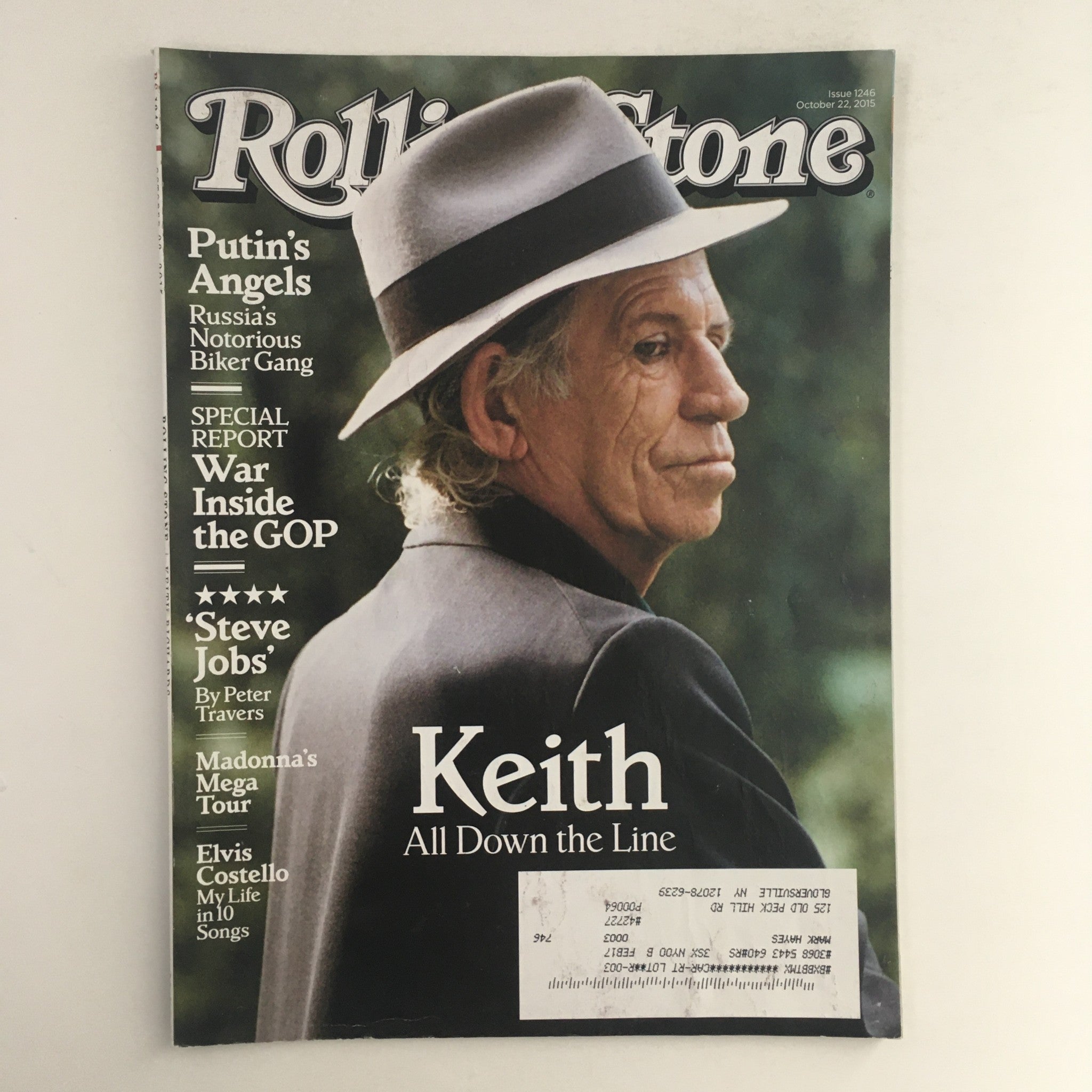 Rolling Stone Magazine October 22 2015 Keith Richards, Madonna & Elvis Costello