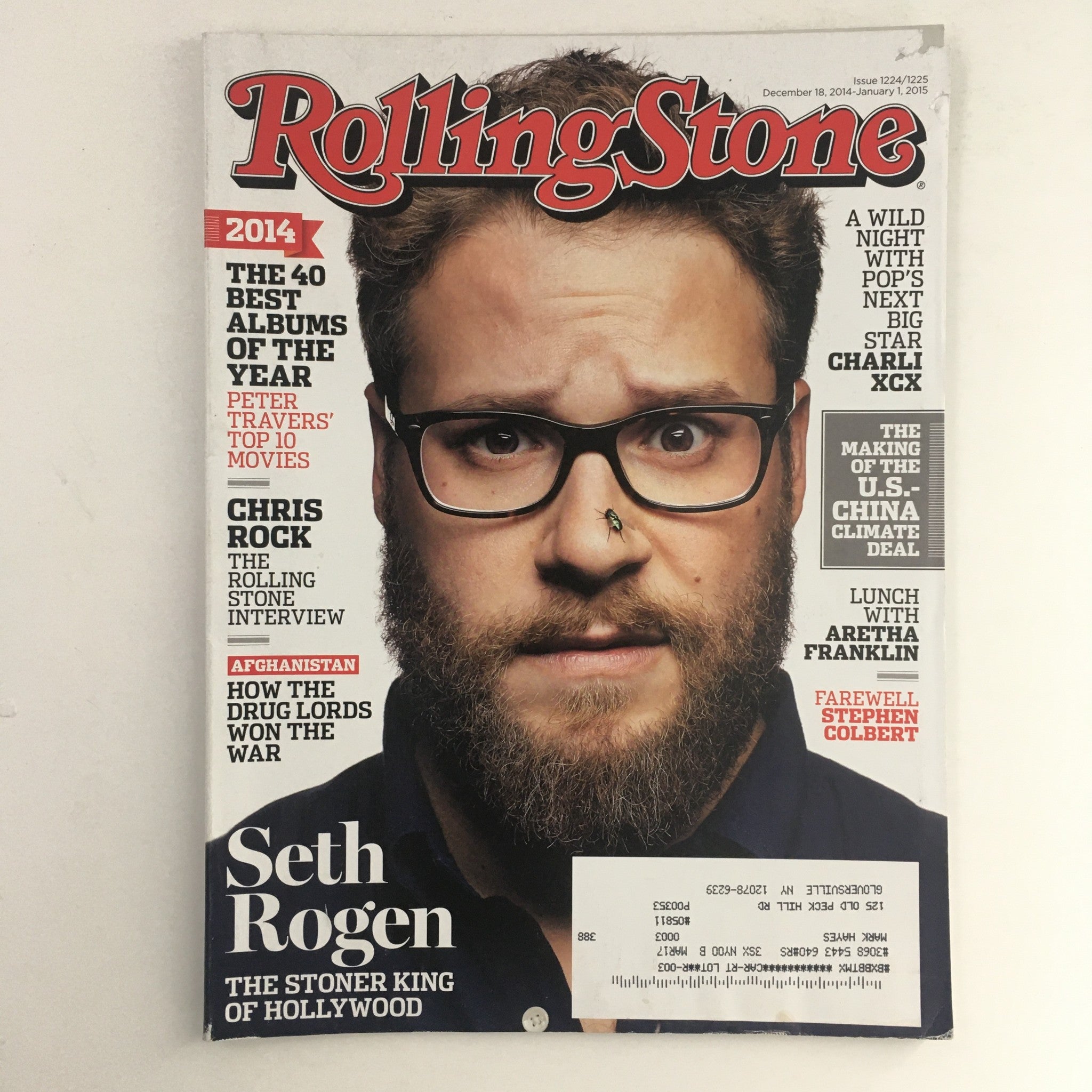 Rolling Stone Magazine December 18 2014 Seth Rogen, Chris Rock, Aretha Franklin