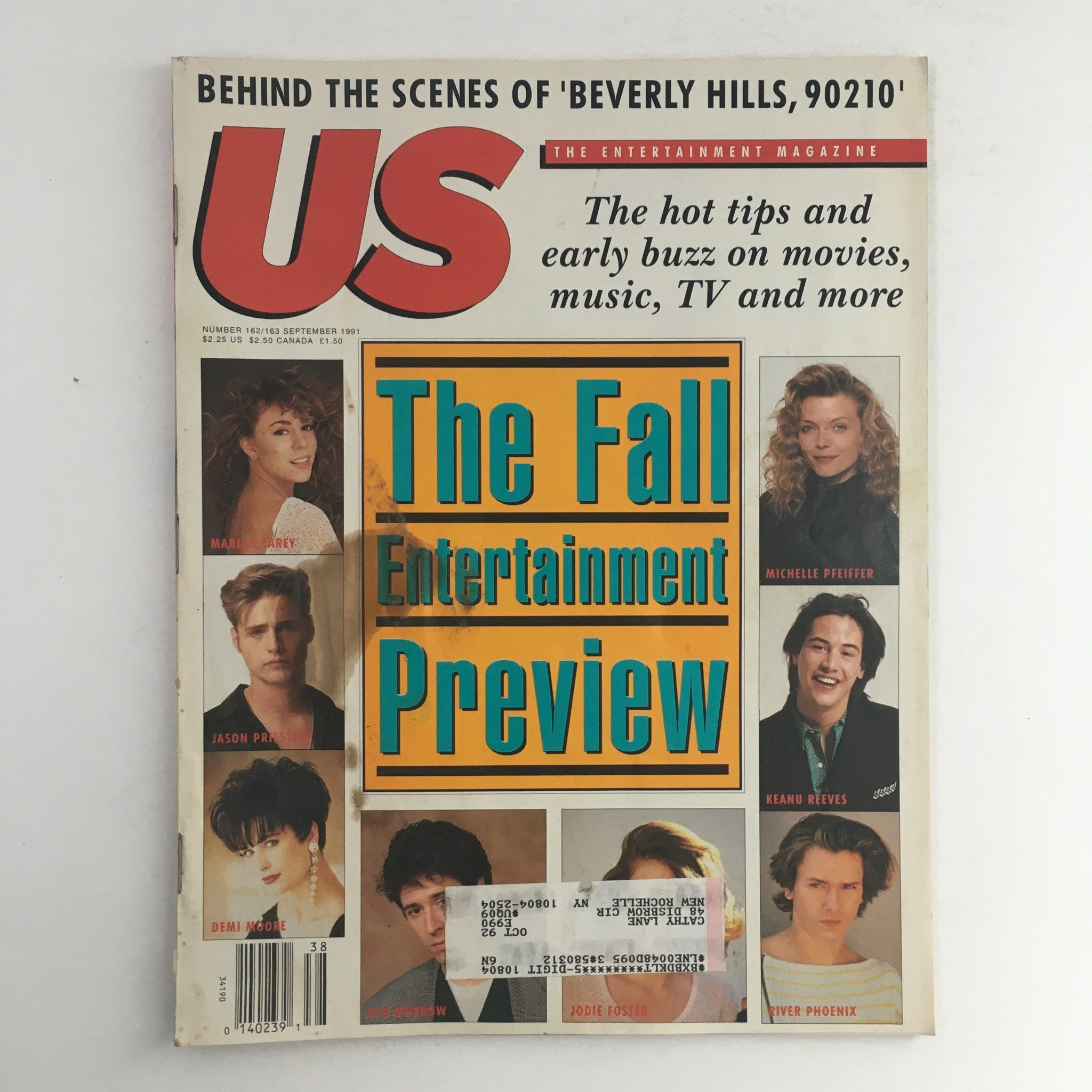 US Magazine #162 September 1991 Maria Carey, Michelle Pfeiffer & Keanu Reeves