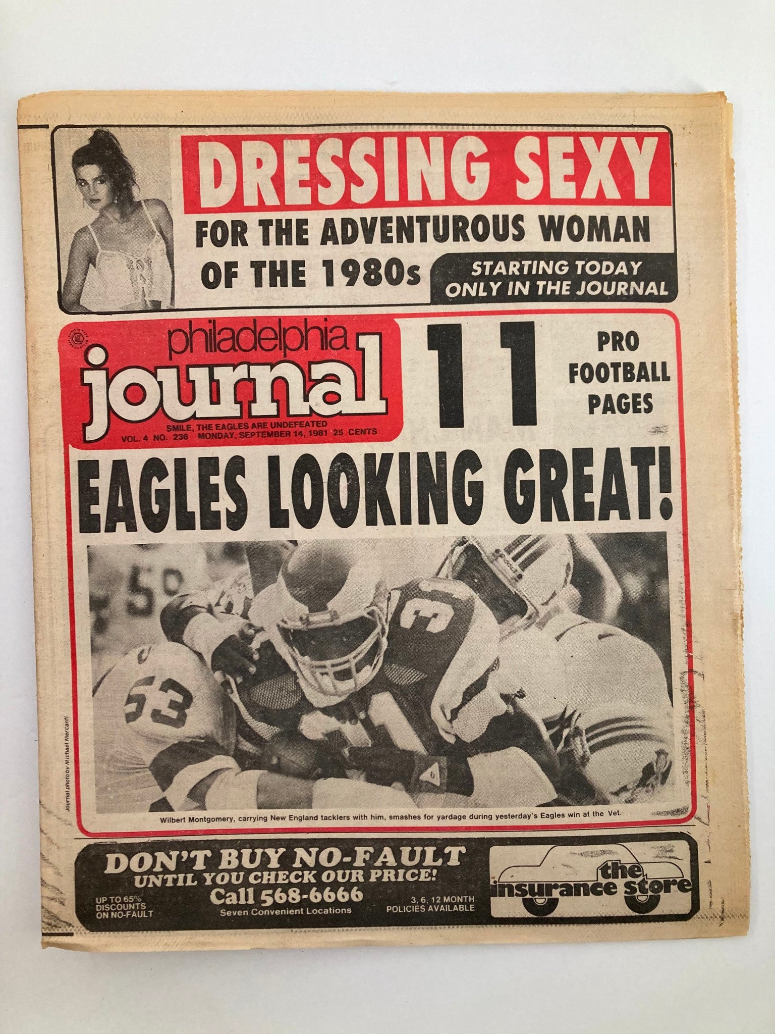 Philadelphia Journal Tabloid September 14 1981 NFL Eagles Wilbert Montgomery