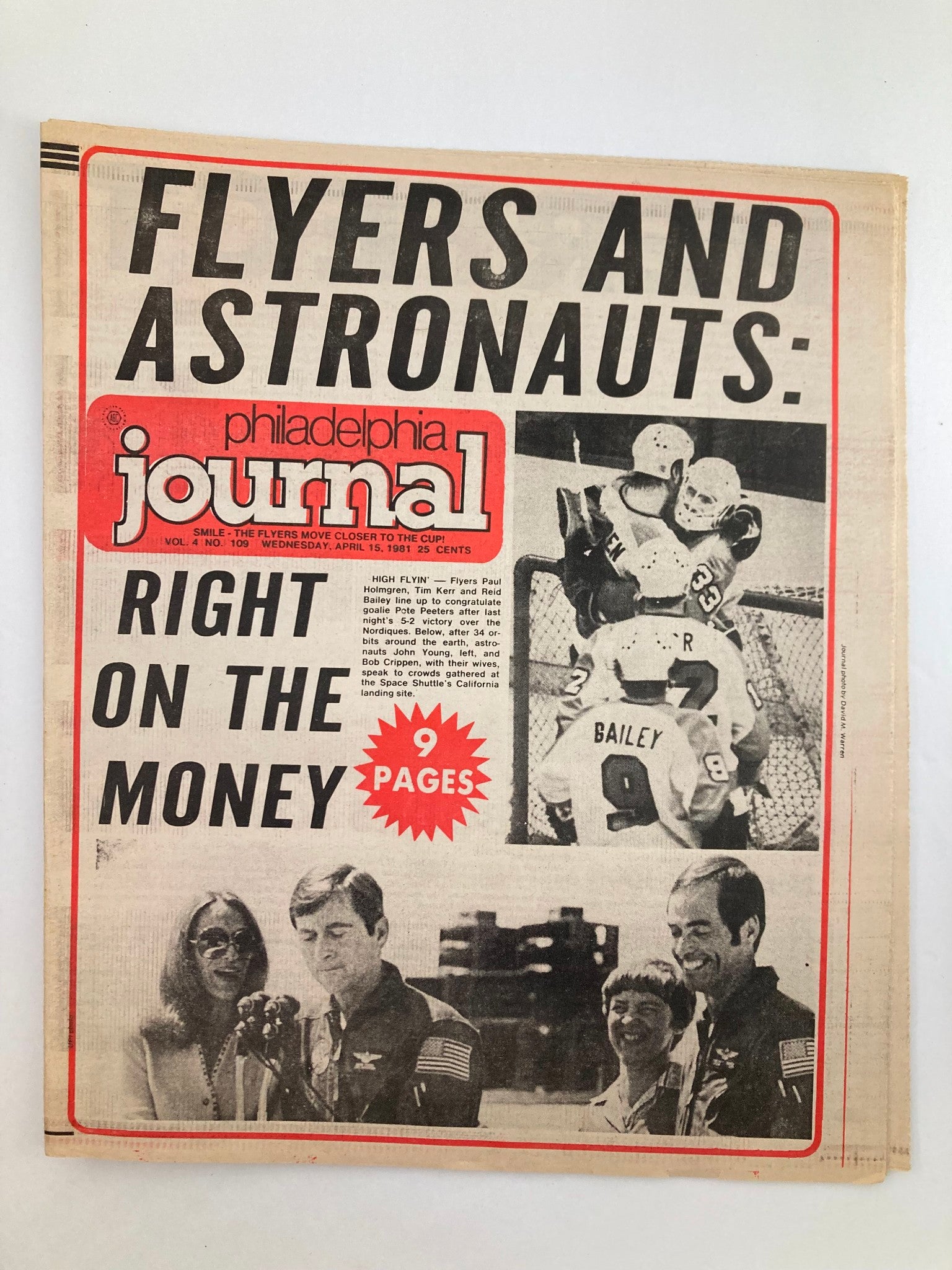 Philadelphia Journal Tabloid April 15 1981 Vol 4 #109 NHL Flyers Paul Holmgren