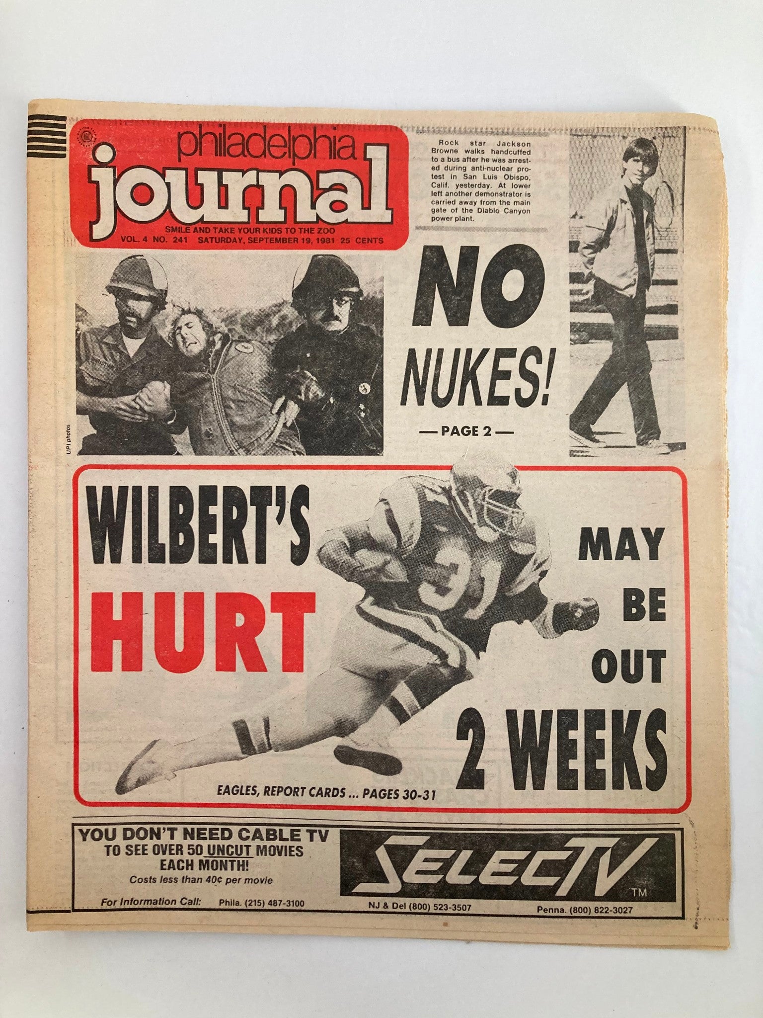 Philadelphia Journal Tabloid September 19 1981 NFL Eagles Wilbert Montgomery