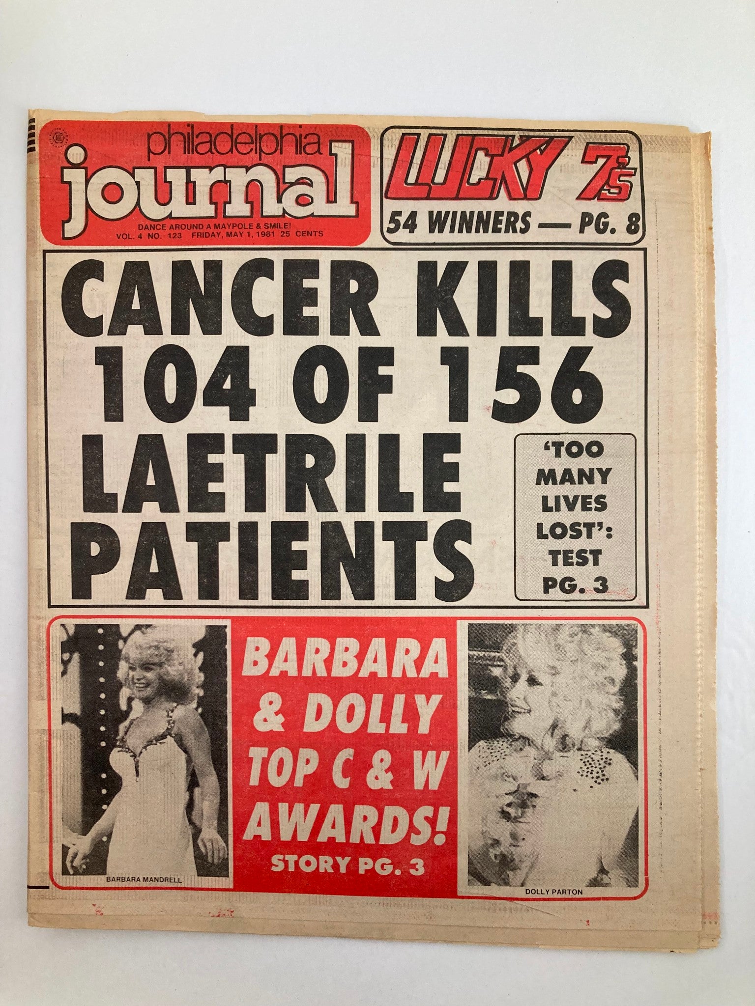 Philadelphia Journal Tabloid May 1 1981 Vol 4 #123 Barbara Mandrell Dolly Parton