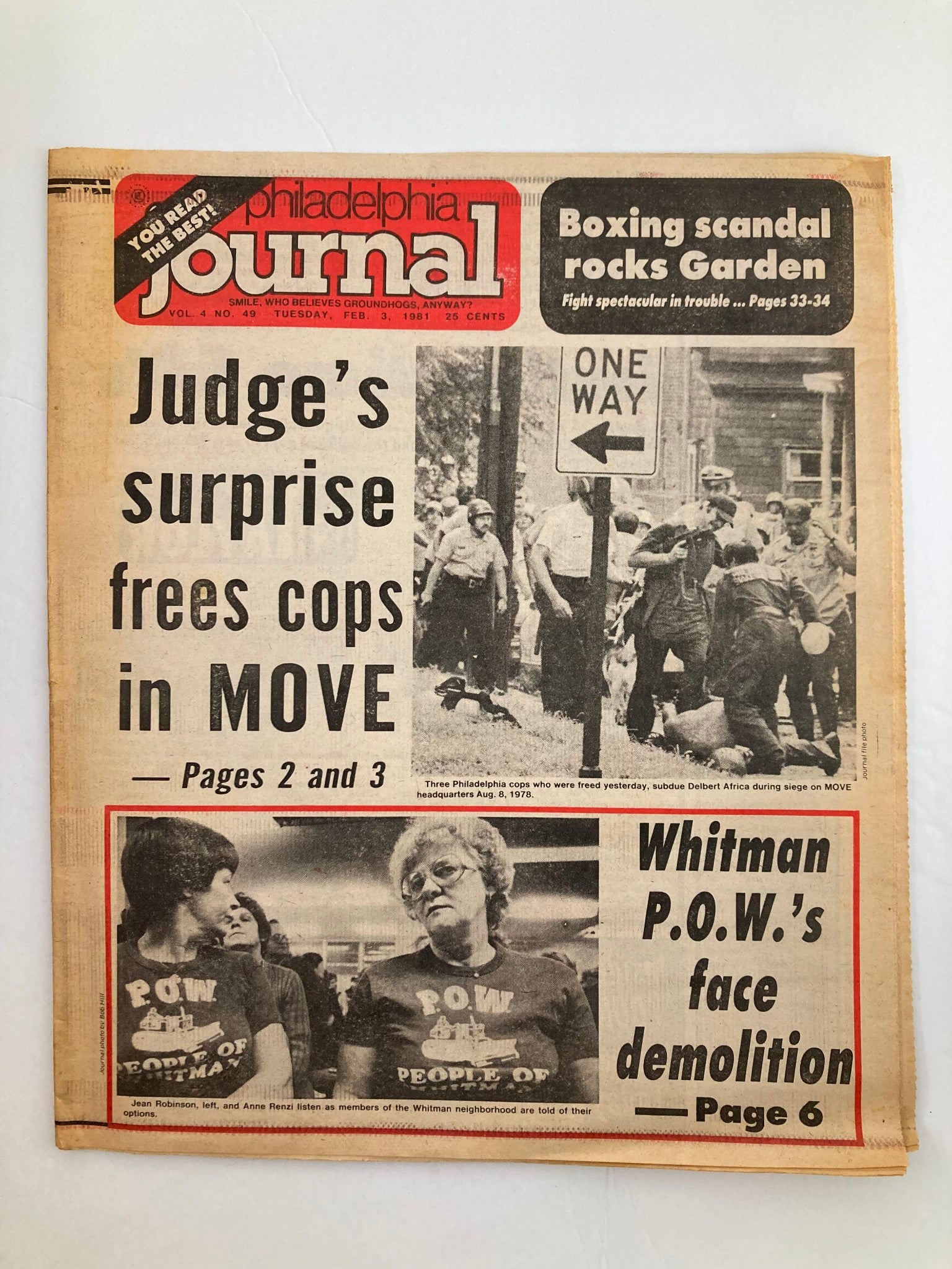 Philadelphia Journal Tabloid Febraury 3 1981 Vol 4 #49 Jean Robinson, Anne Renzi