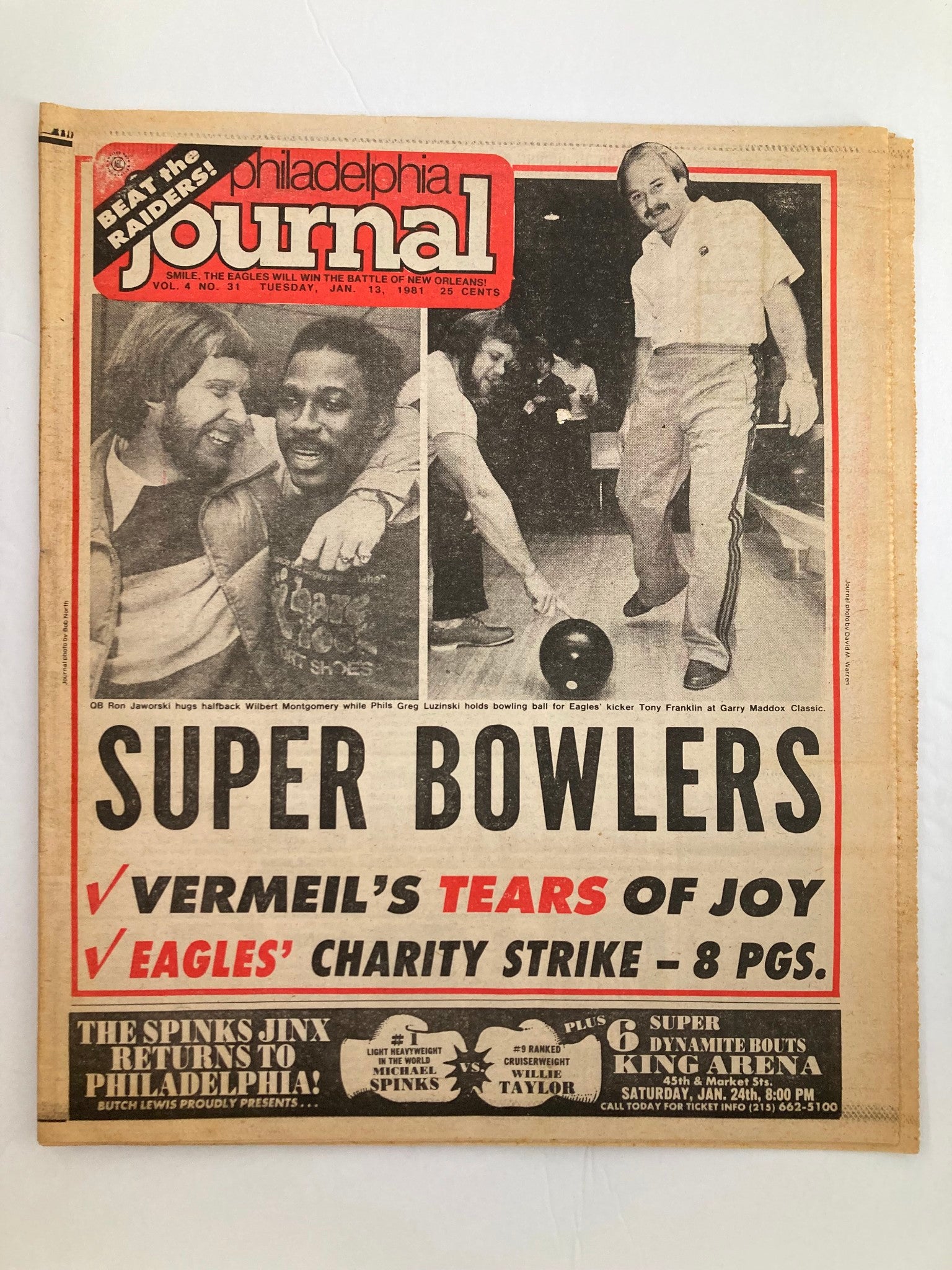 Philadelphia Journal Tabloid January 13 1981 Ron Jaworski & Wilbert Montgomery