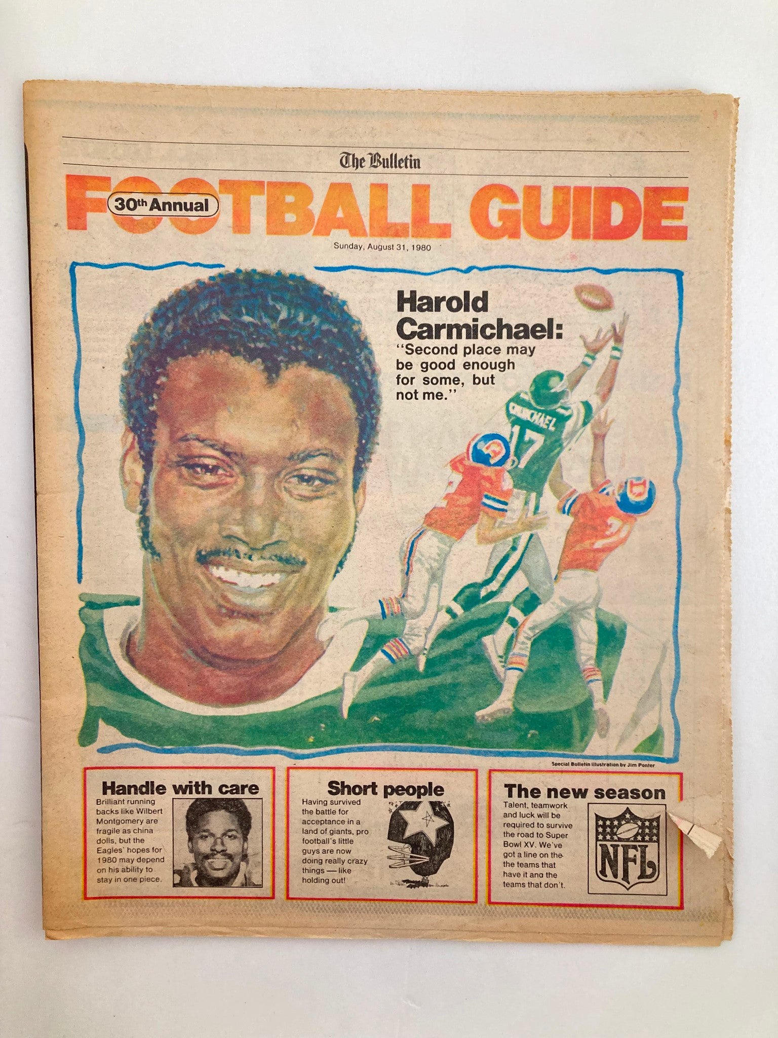 The Bulletin Football Guide Tabloid August 31 1980 NFL Eagles Harold Carmichael